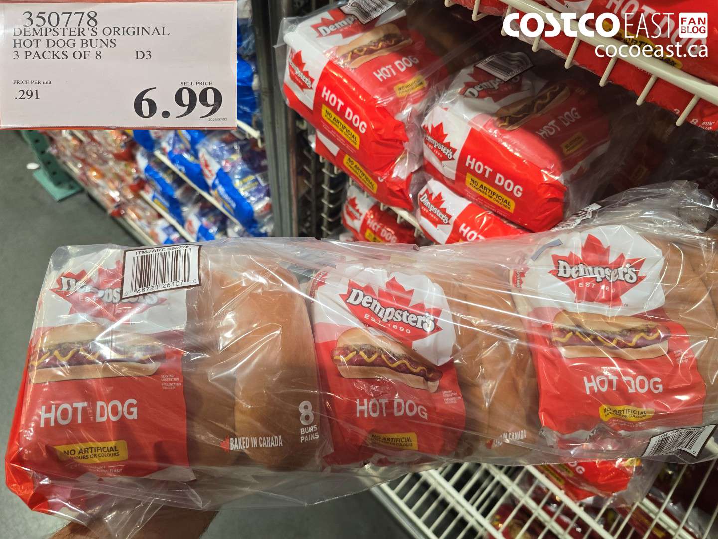350778 DEMPSTER'S ORIGINAL HOT DOG BUNS 3 PACKS OF 8 $6.99