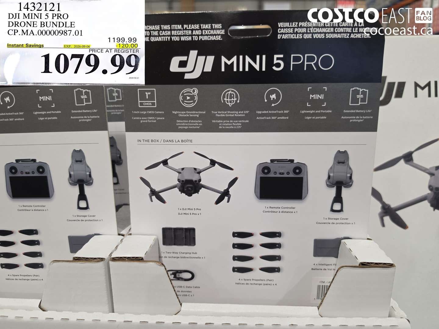 1432121 DJI MINI 5 PRO DRONE BUNDLE CP.MA.00000987.01 ($120.00 INSTANT SAVINGS EXPIRES ON 2026-09-06) $1079.99