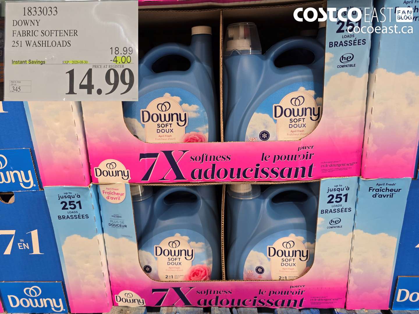 1833033 DOWNY FABRIC SOFTENER 251 WASHLOADS ($4.00 INSTANT SAVINGS EXPIRES ON 2026-08-30) $14.99