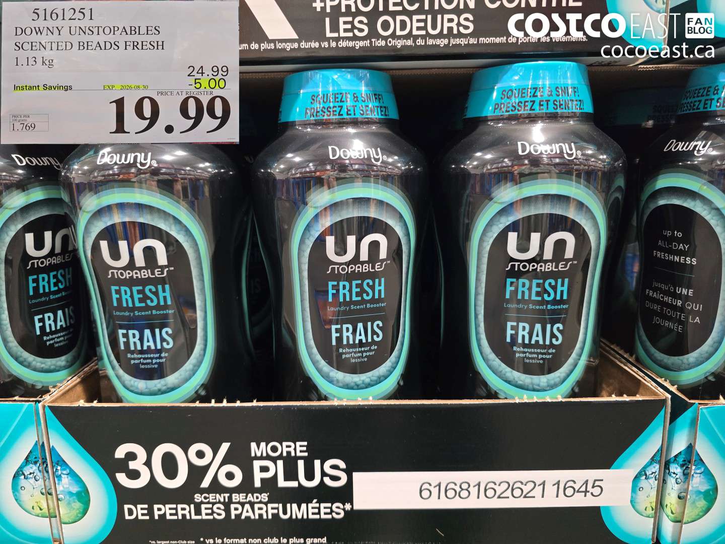 5161251 DOWNY UNSTOPABLES SCENTED BEADS FRESH 1.13 KG ($5.00 INSTANT SAVINGS EXPIRES ON 2026-08-30) $19.99