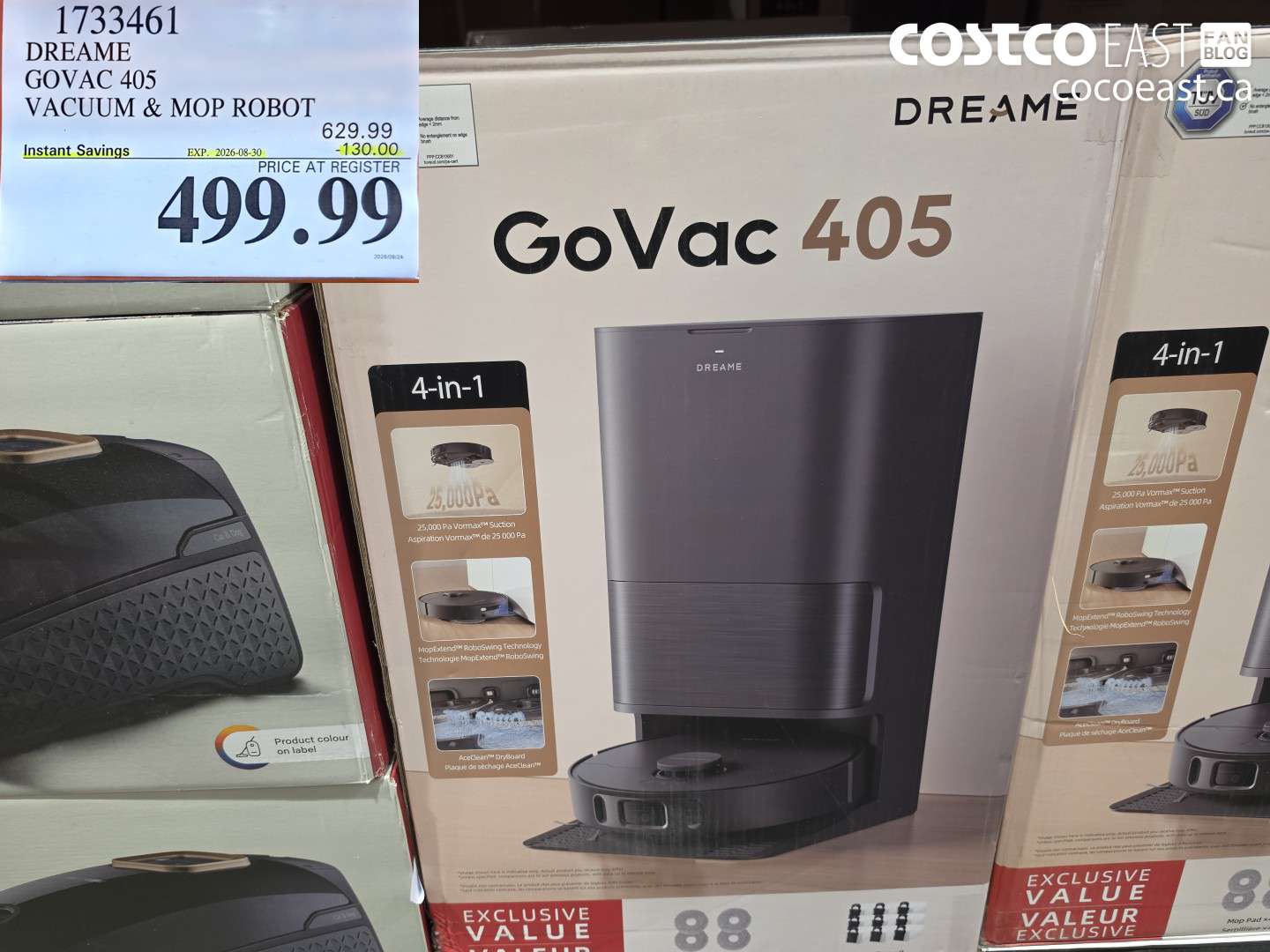 1733461 DREAME GOVAC 405 VACUUM & MOP ROBOT ($130.00 INSTANT SAVINGS EXPIRES ON 2026-08-30) $499.99