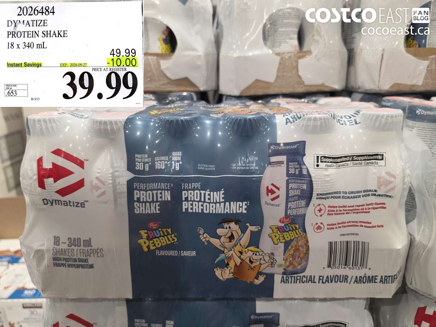 2026484 DYMATIZE PROTEIN SHAKE 18 X 340 ML ($10.00 INSTANT SAVINGS EXPIRES ON 2026-09-27) $39.99