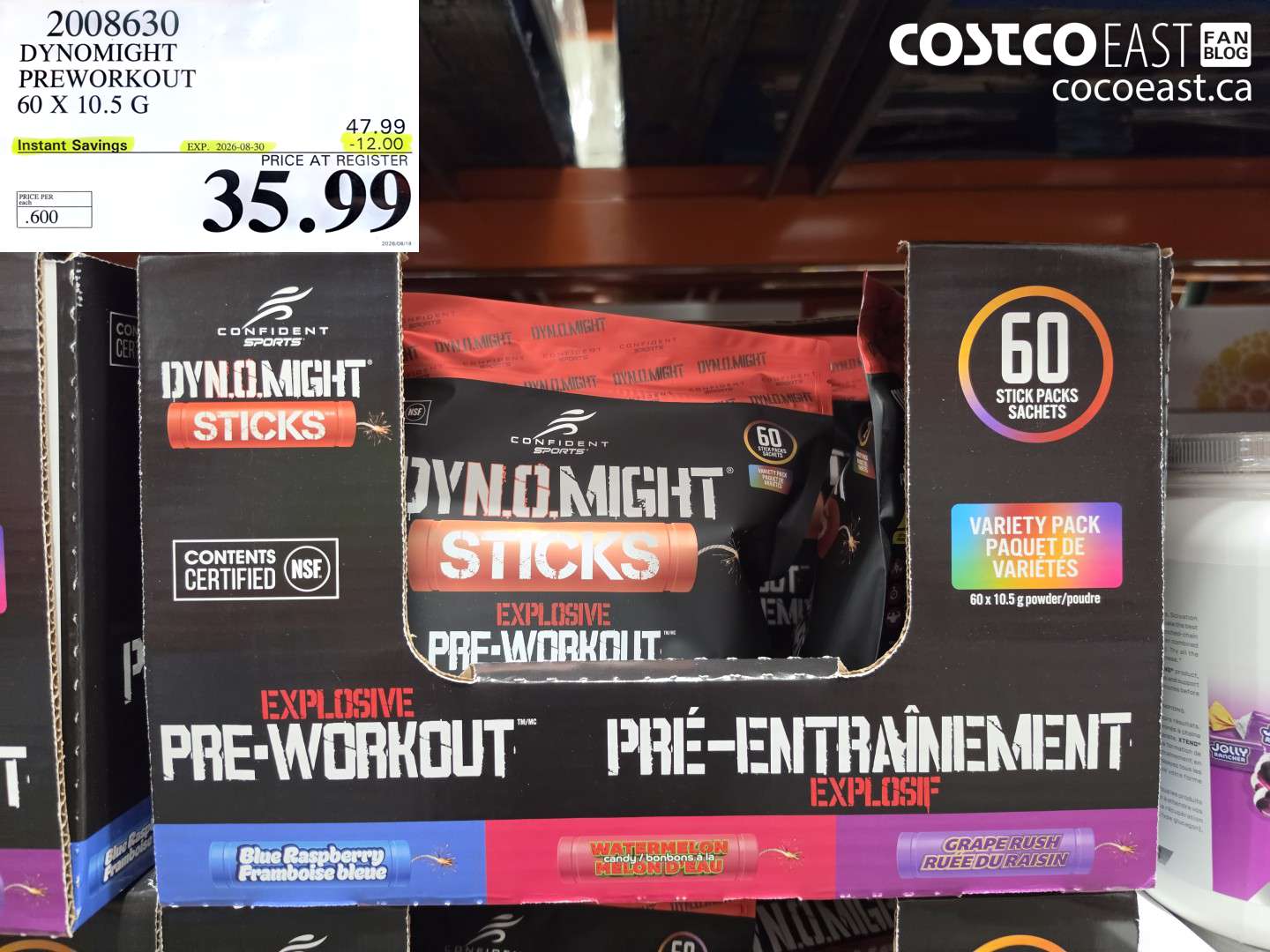 2008630 DYNOMIGHT PREWORKOUT 60 X 10.5 G ($12.00 INSTANT SAVINGS EXPIRES ON 2026-08-30) $35.99