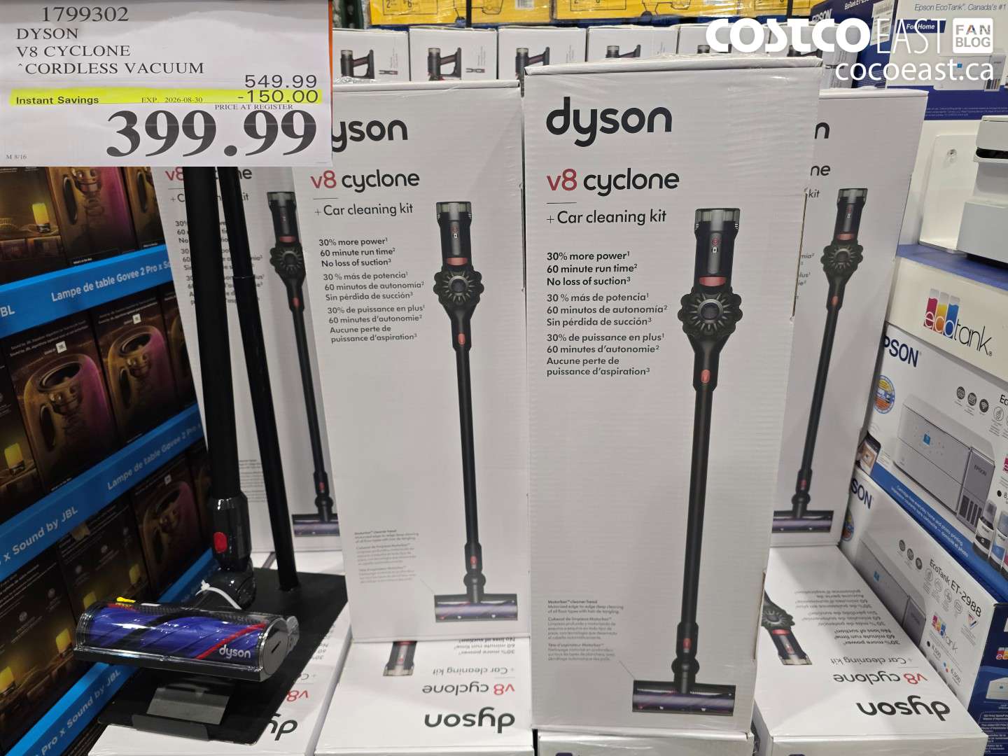 1799302 DYSON V8 CYCLONE CORDLESS VACUUM ($150.00 INSTANT SAVINGS EXPIRES ON 2026-08-30) $399.99