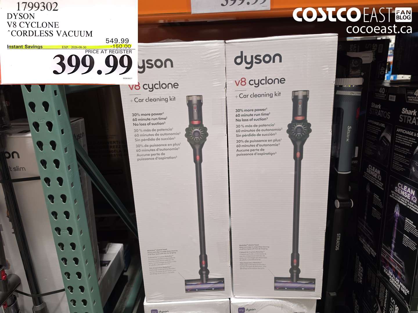 1799302 DYSON V8 CYCLONE CORDLESS VACUUM ($150.00 INSTANT SAVINGS EXPIRES ON 2026-08-30) $399.99