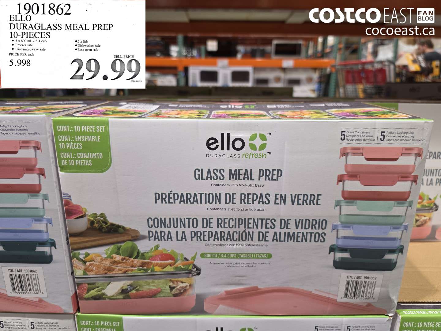 1901862 ELLO DURAGLASS MEAL PREP 10-PIECES $29.99