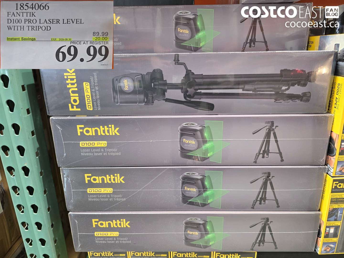 1854066 FANTTIK D100 PRO LASER LEVEL WITH TRIPOD ($20.00 INSTANT SAVINGS EXPIRES ON 2026-08-30) $69.99