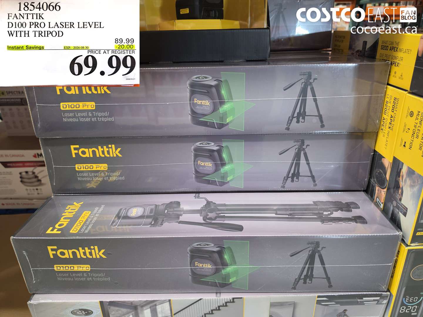 1854066 FANTTIK D100 PRO LASER LEVEL WITH TRIPOD ($20.00 INSTANT SAVINGS EXPIRES ON 2026-08-30) $69.99