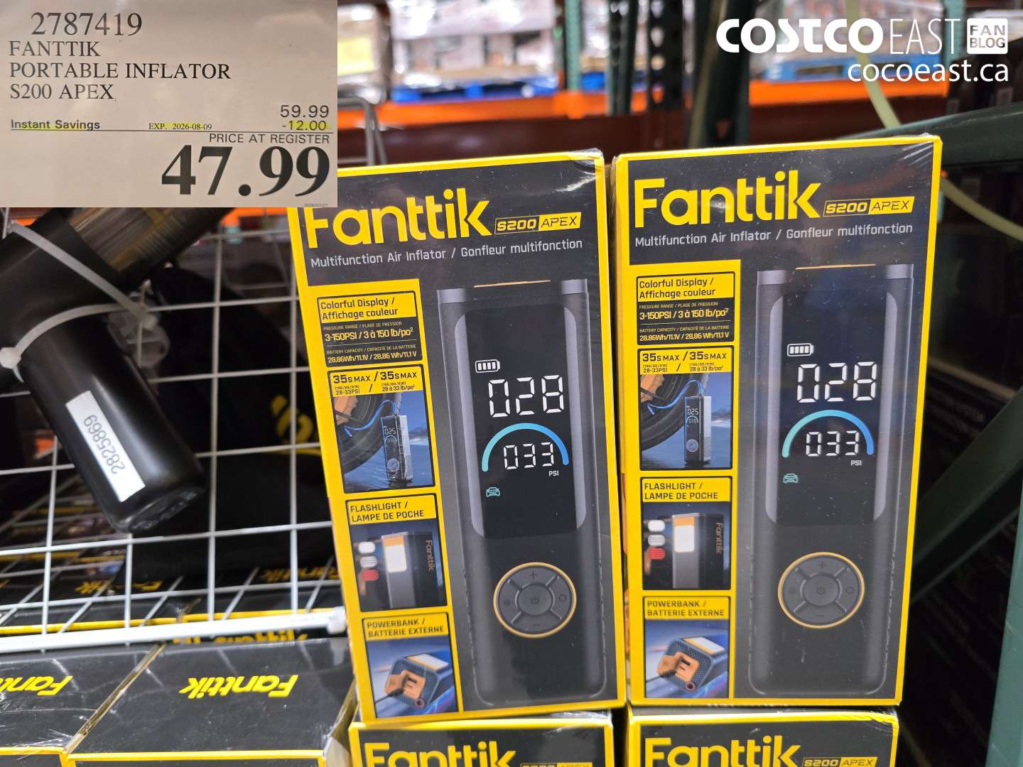 2787419 FANTTIK PORTABLE INFLATOR S200 APEX ($12.00 INSTANT SAVINGS EXPIRES ON 2026-08-09) $47.99