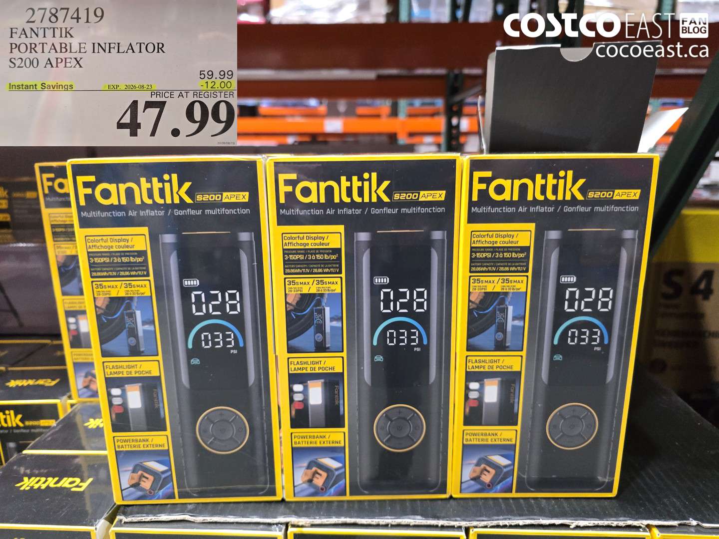 2787419 FANTTIK PORTABLE INFLATOR S200 APEX ($12.00 INSTANT SAVINGS EXPIRES ON 2026-08-23) $47.99