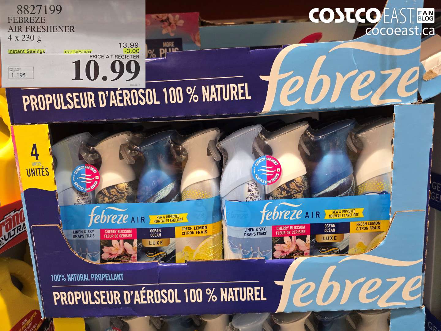 8827199 FEBREZE AIR FRESHENER 4 X 230 G ($3.00 INSTANT SAVINGS EXPIRES ON 2026-08-30) $10.99
