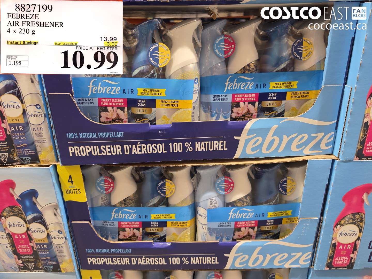 8827199 FEBREZE AIR FRESHENER 4 X 230 G ($3.00 INSTANT SAVINGS EXPIRES ON 2026-08-30) $10.99
