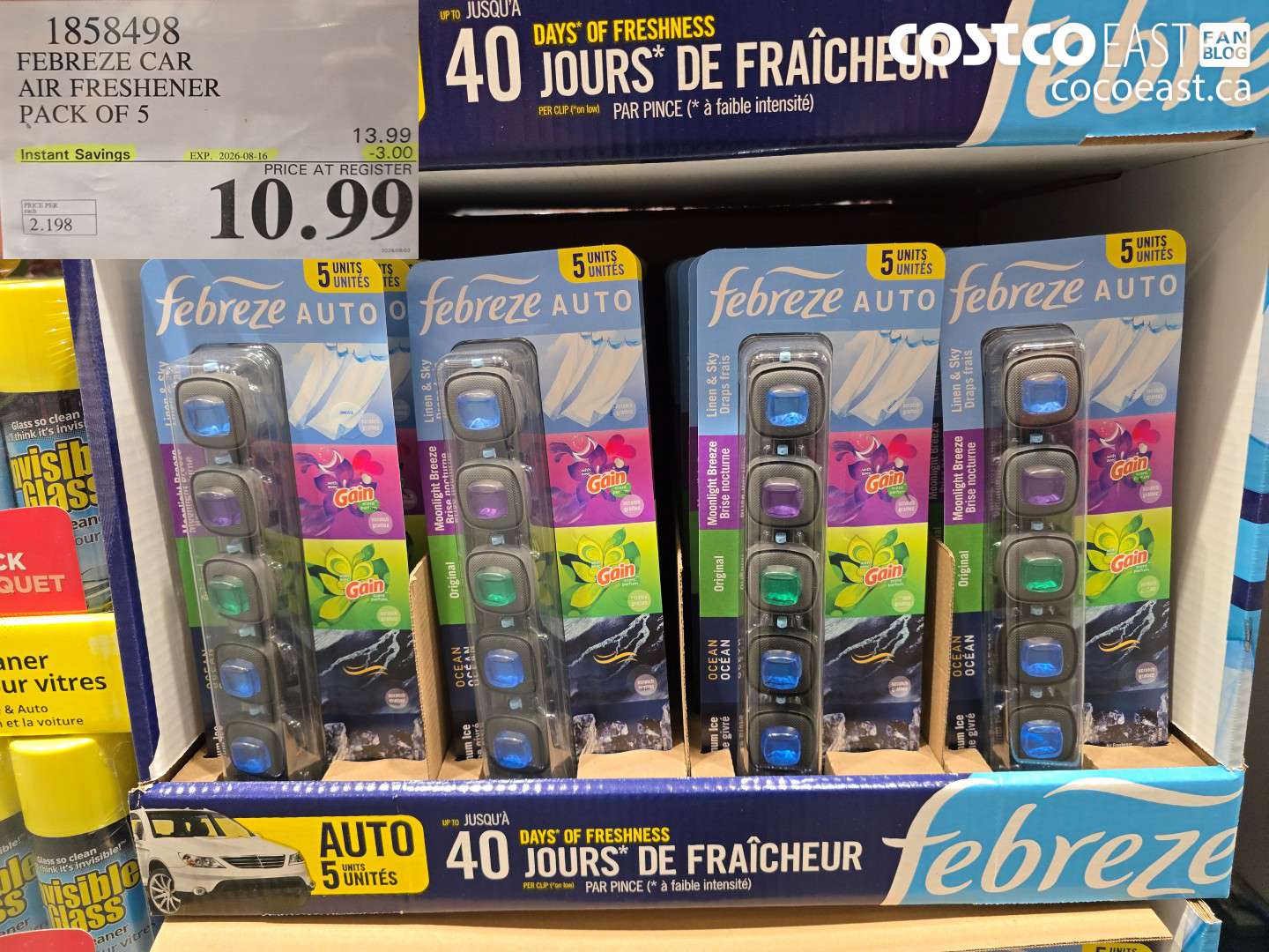 1858498 FEBREZE CAR AIR FRESHENER PACK OF 5 ($3.00 INSTANT SAVINGS EXPIRES ON 2026-08-16) $10.99
