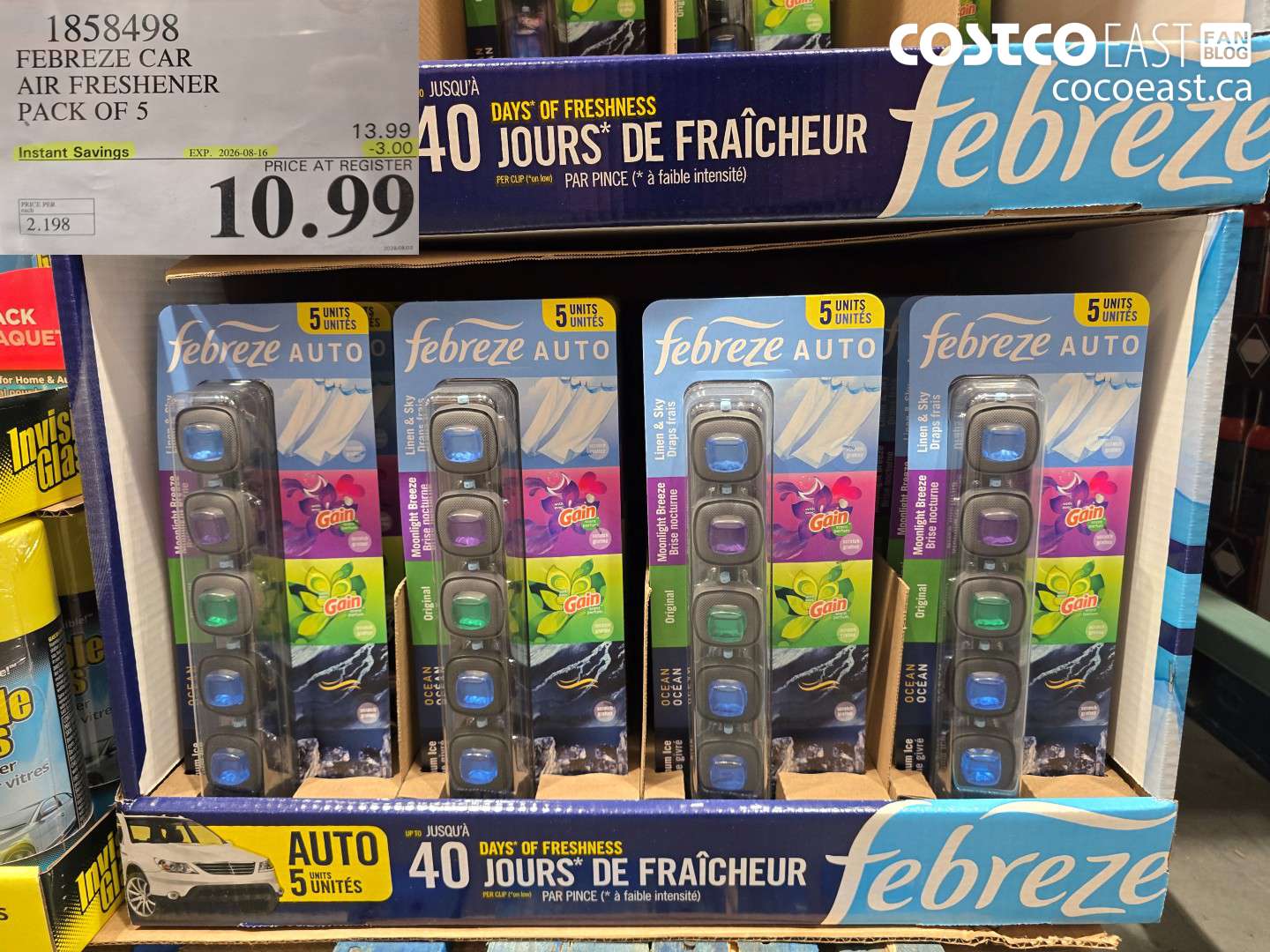 1858498 FEBREZE CAR AIR FRESHENER PACK OF 5 ($3.00 INSTANT SAVINGS EXPIRES ON 2026-08-16) $10.99