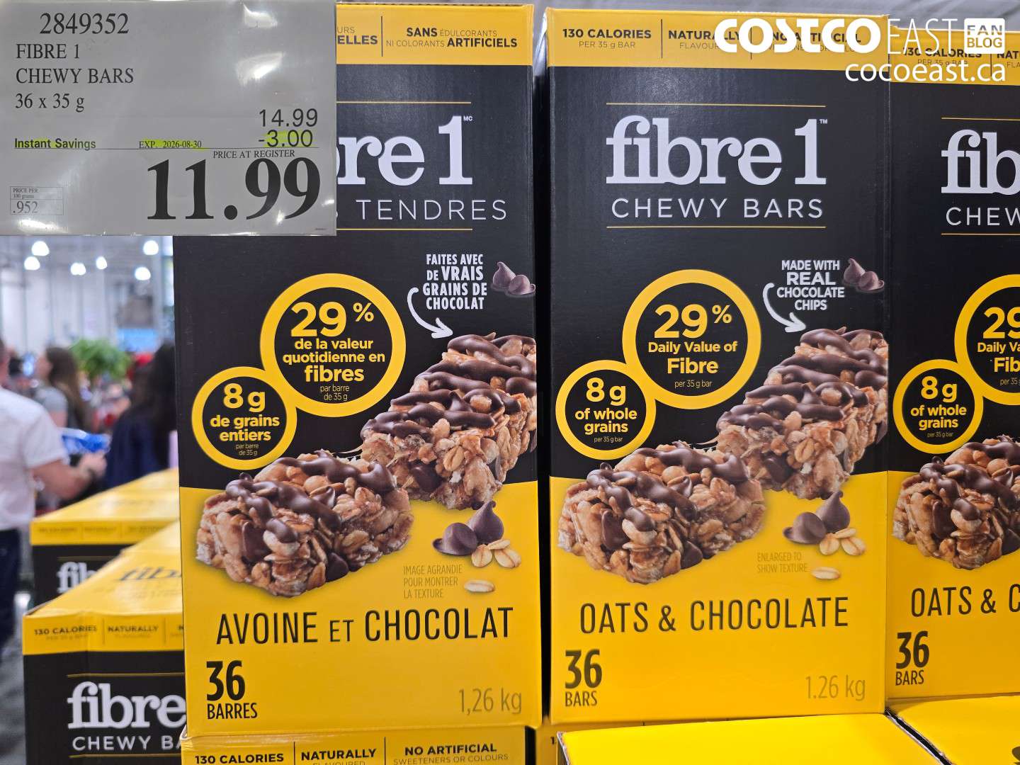 2849352 FIBRE 1 CHEWY BARS 36 X 35 G ($3.00 INSTANT SAVINGS EXPIRES ON 2026-08-30) $11.99