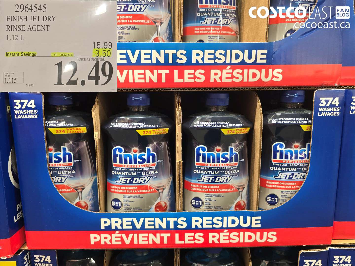 2964545 FINISH JET DRY RINSE AGENT 1.12 L ($3.50 INSTANT SAVINGS EXPIRES ON 2026-08-30) $12.49
