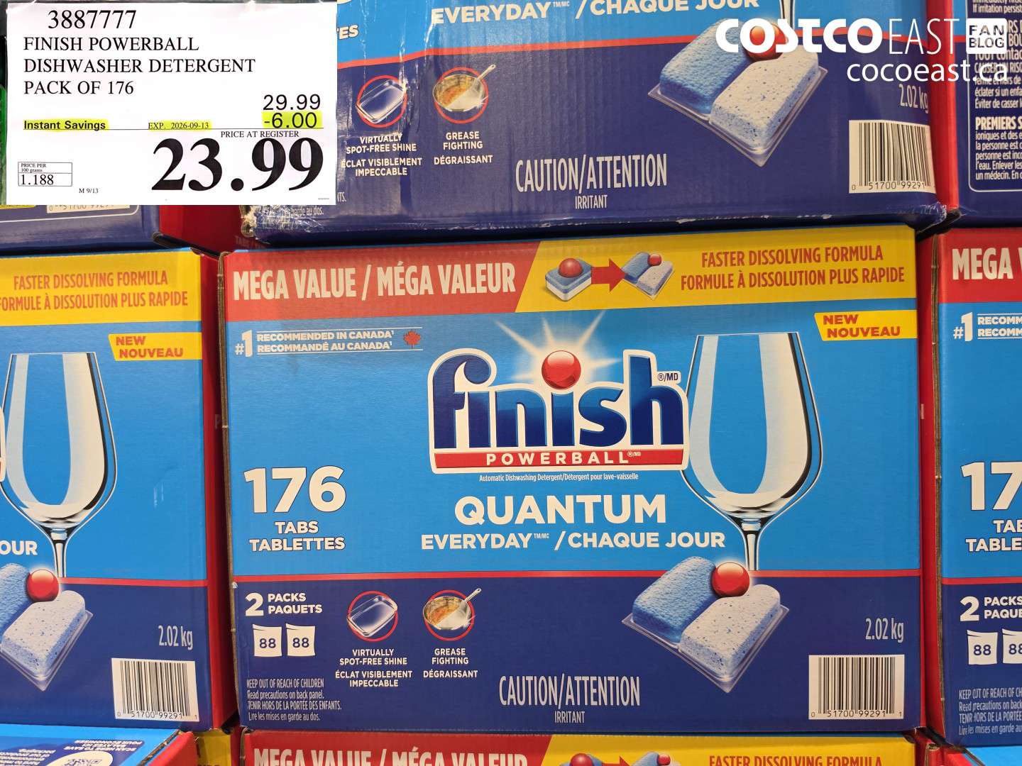 3887777 FINISH POWERBALL DISHWASHER DETERGENT PACK OF 176 ($6.00 INSTANT SAVINGS EXPIRES ON 2026-09-13) $23.99