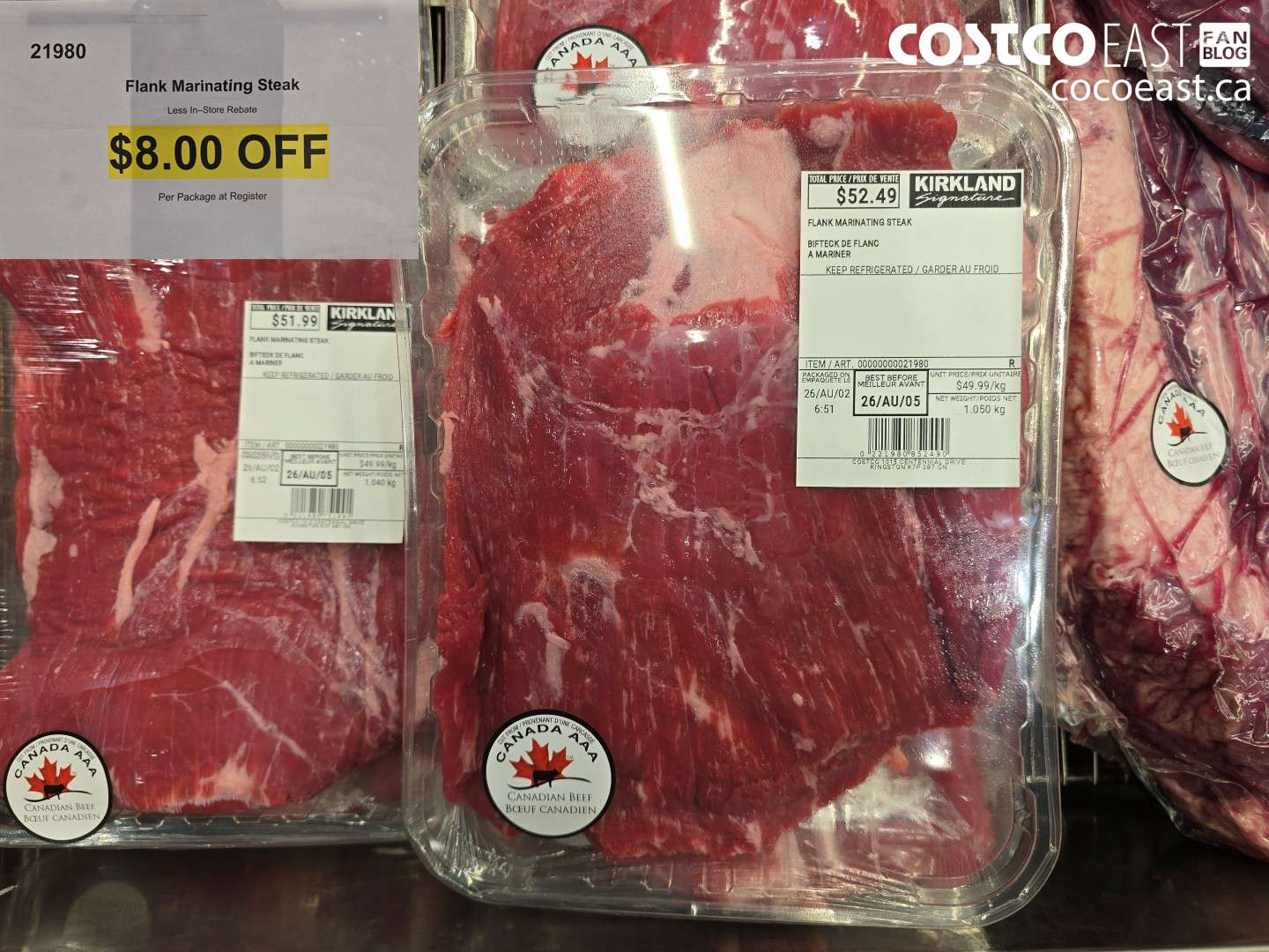 21980 FLANK MARINATING STEAK ($8.00 INSTANT SAVINGS)