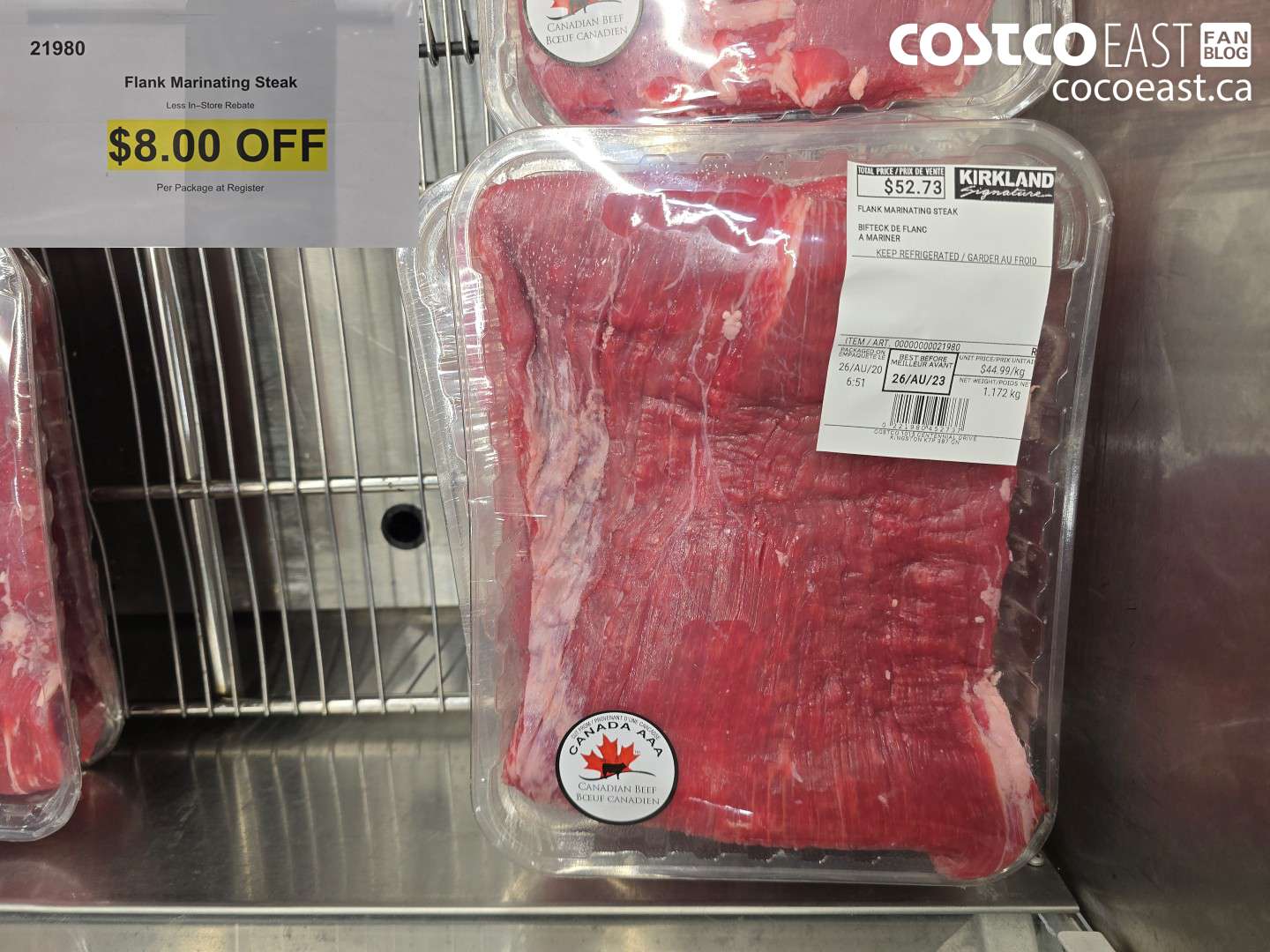 21980 FLANK MARINATING STEAK ($8.00 INSTANT SAVINGS)