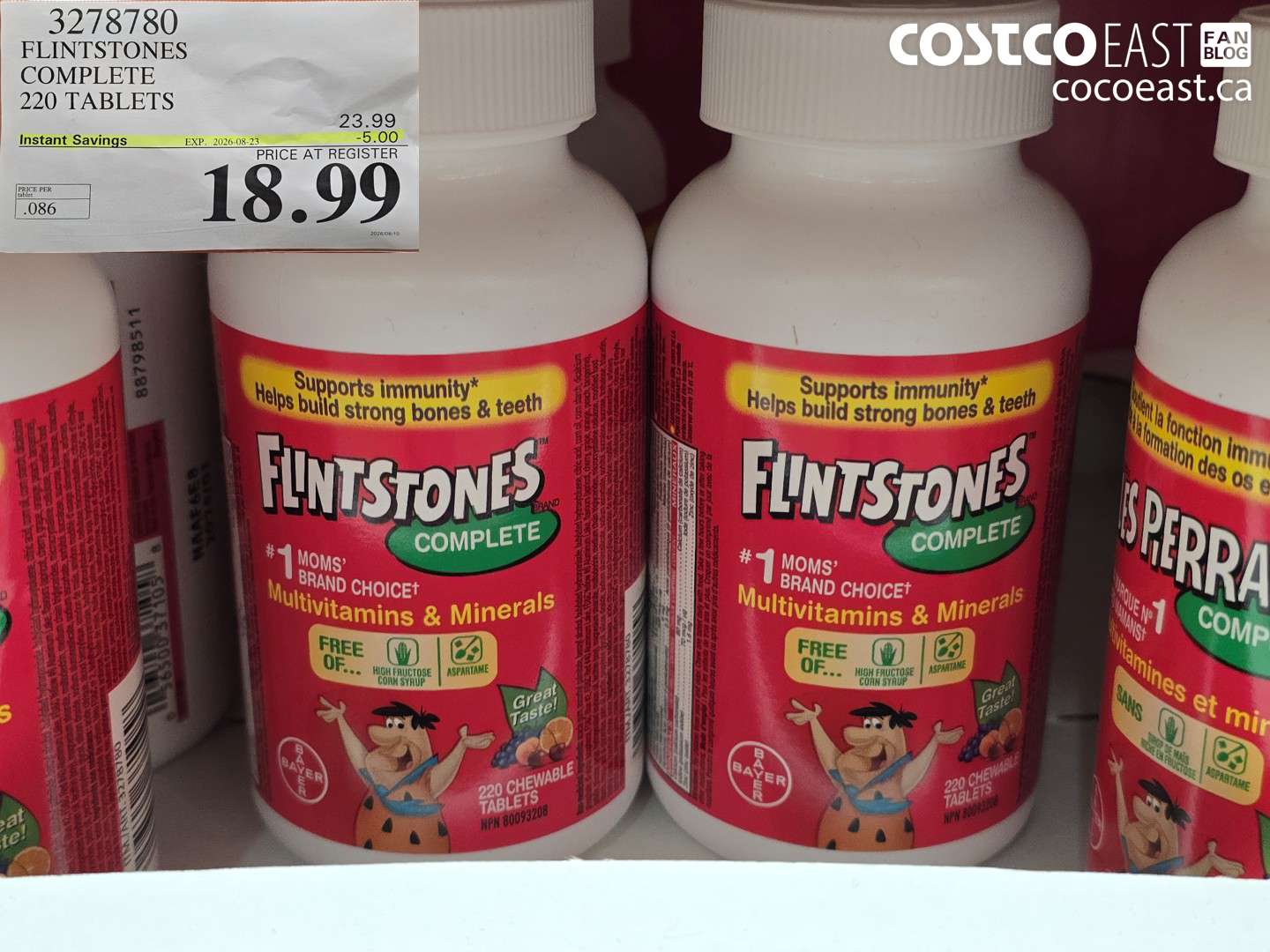 3278780 FLINTSTONES COMPLETE 220 TABLETS ($5.00 INSTANT SAVINGS EXPIRES ON 2026-08-23) $18.99