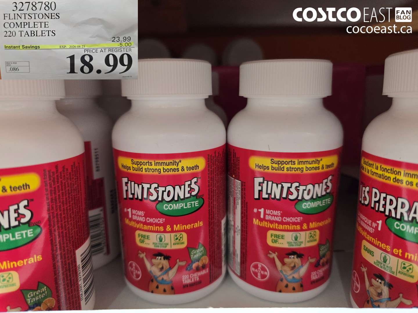 3278780 FLINTSTONES COMPLETE 220 TABLETS ($5.00 INSTANT SAVINGS EXPIRES ON 2026-08-23) $18.99