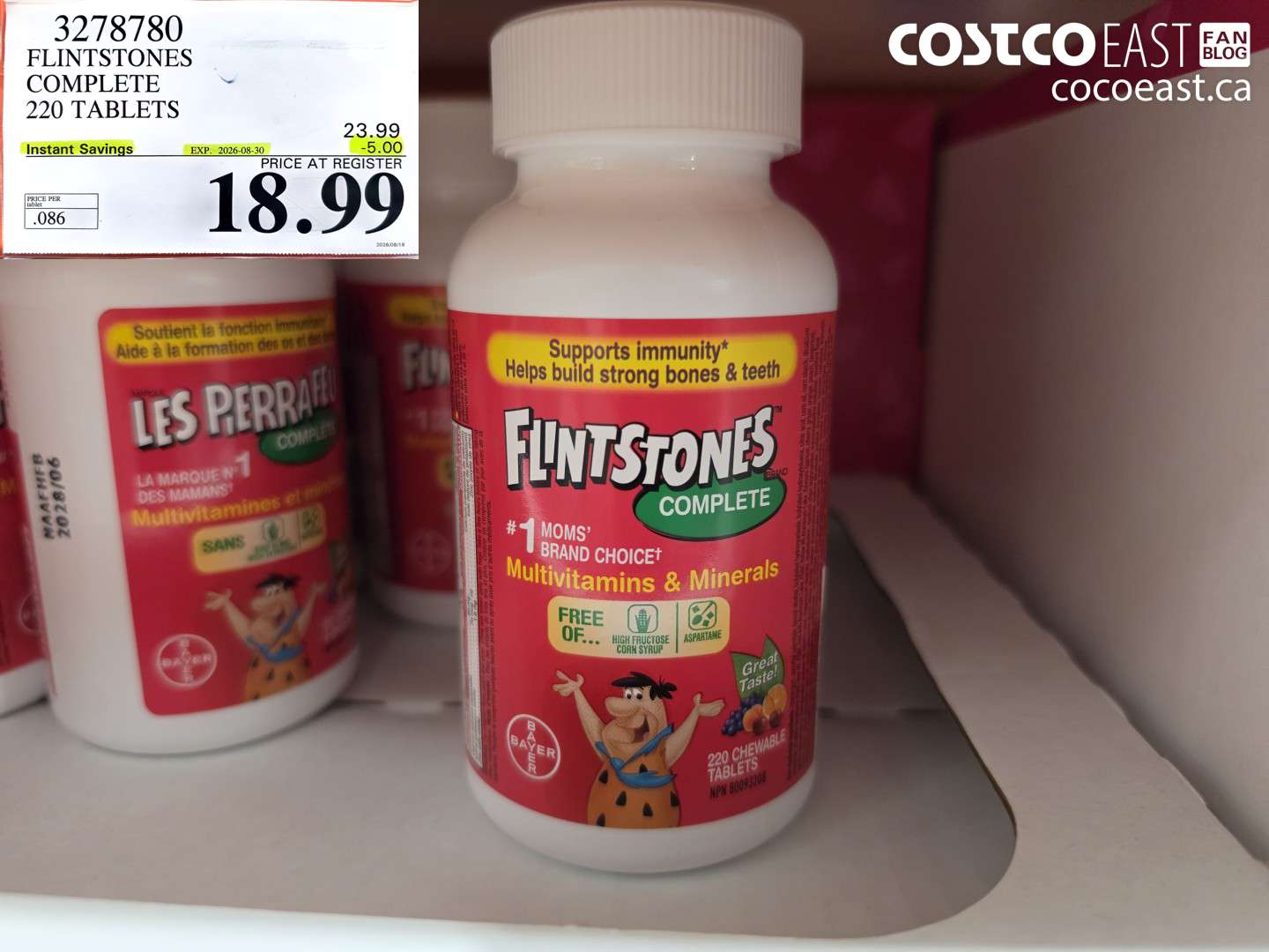 3278780 FLINTSTONES COMPLETE 220 TABLETS ($5.00 INSTANT SAVINGS EXPIRES ON 2026-08-30) $18.99