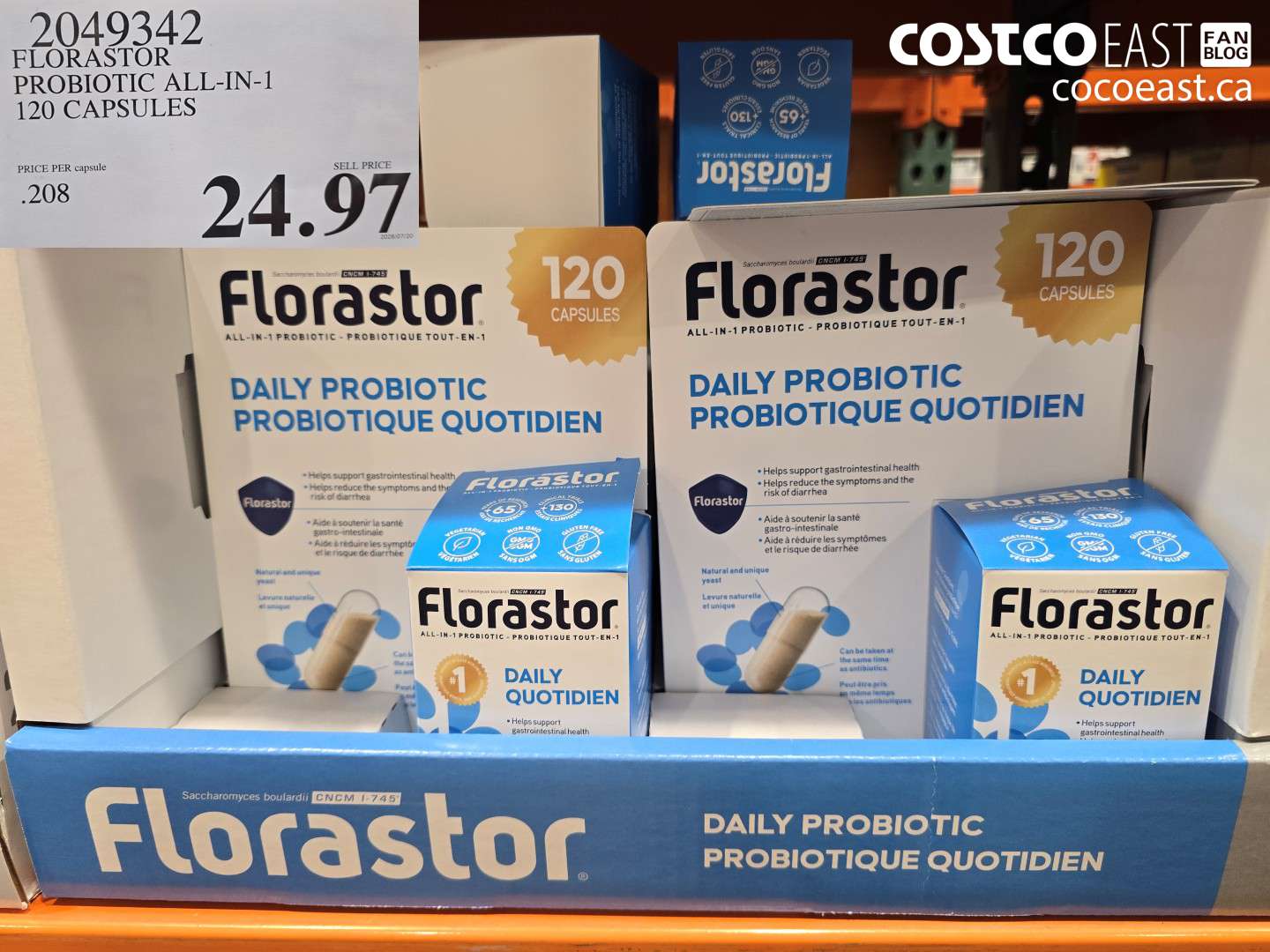 2049342 FLORASTOR PROBIOTIC ALL-IN-1 120 CAPSULES $24.97