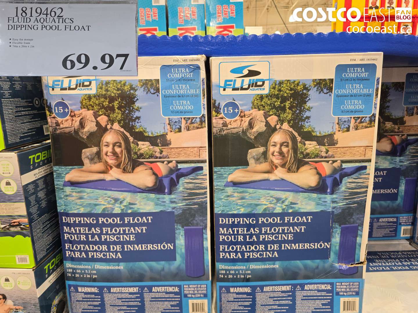 1819462 FLUID AQUATICS DIPPING POOL FLOAT $69.97