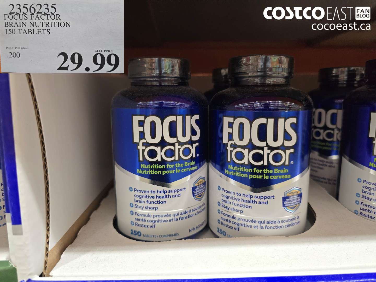 2356235 FOCUS FACTOR BRAIN NUTRITION 150 TABLETS $29.99