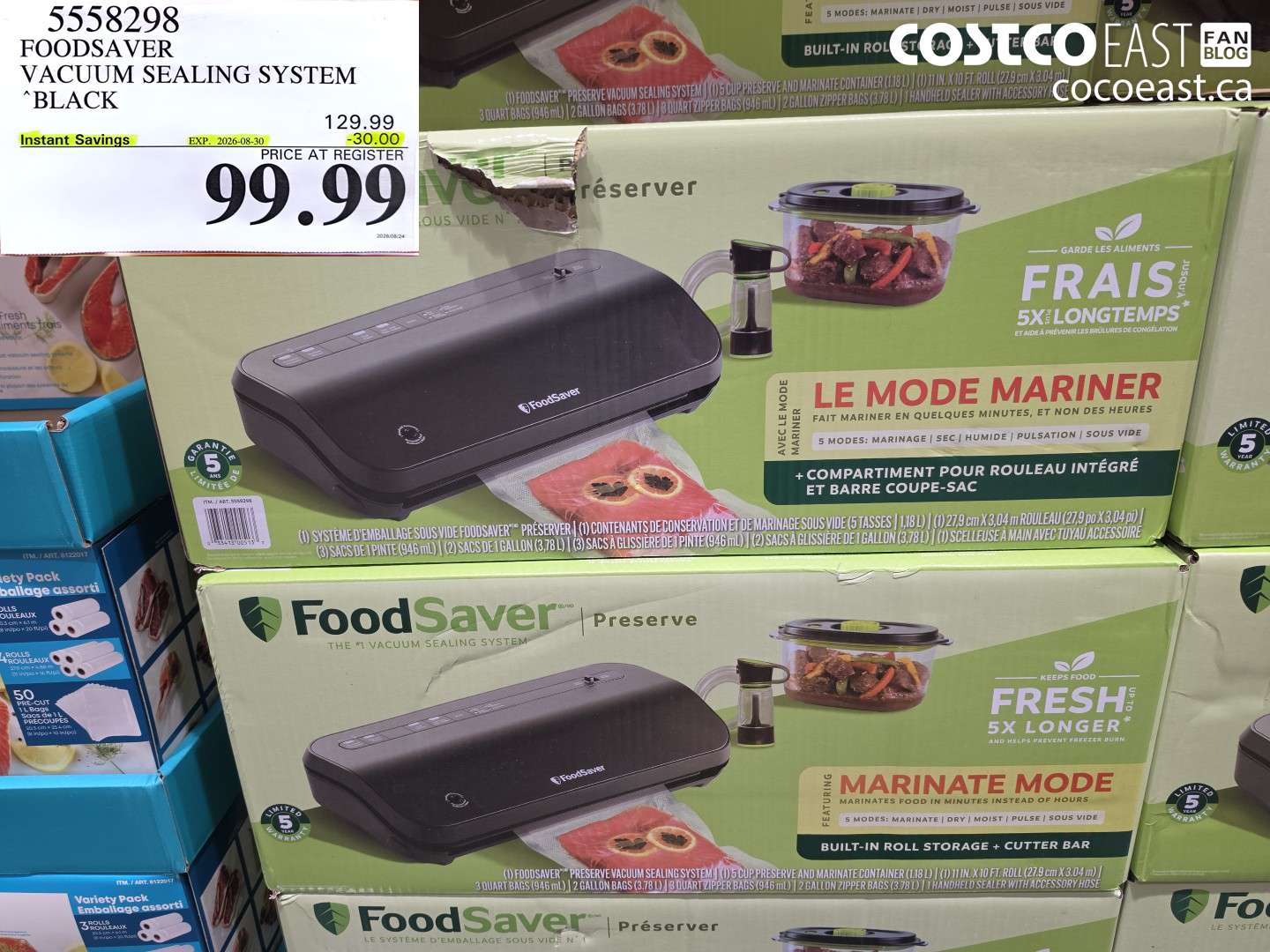 5558298 FOODSAVER VACUUM SEALING SYSTEM BLACK ($30.00 INSTANT SAVINGS EXPIRES ON 2026-08-30) $99.99