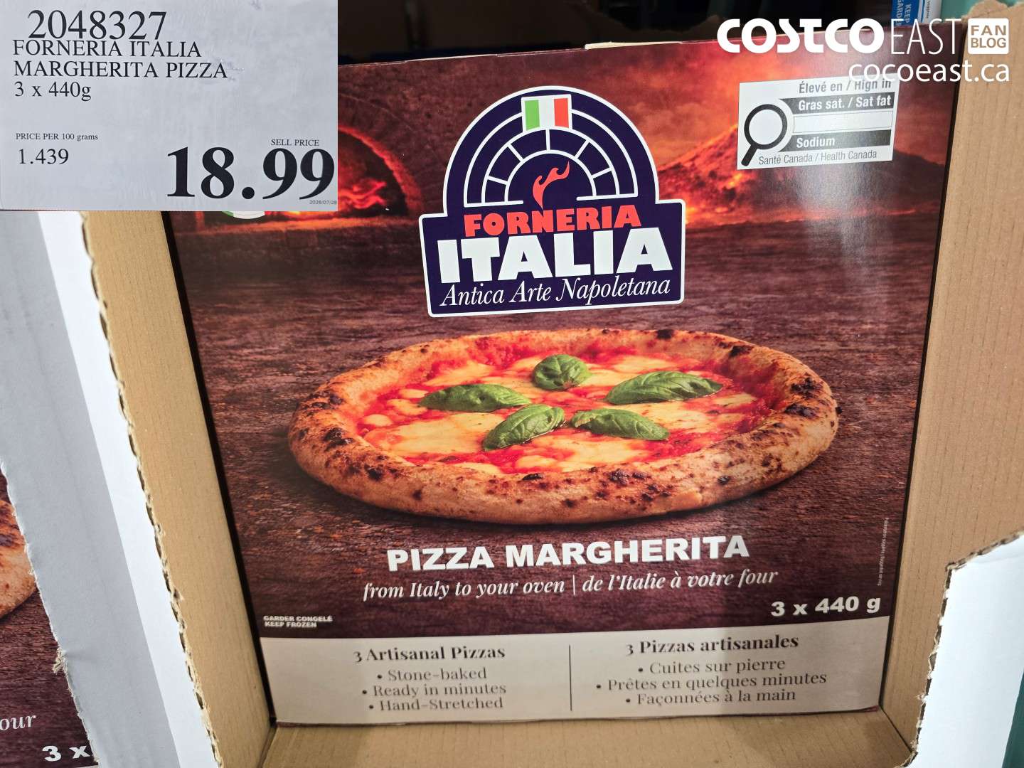 2048327 FORNERIA ITALIA MARGHERITA PIZZA 3 X 440G $18.99