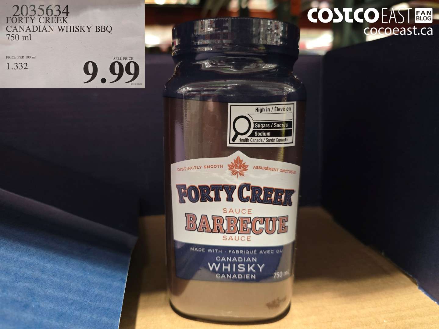 2035634 FORTY CREEK CANADIAN WHISKY BBQ 750 ML $9.99