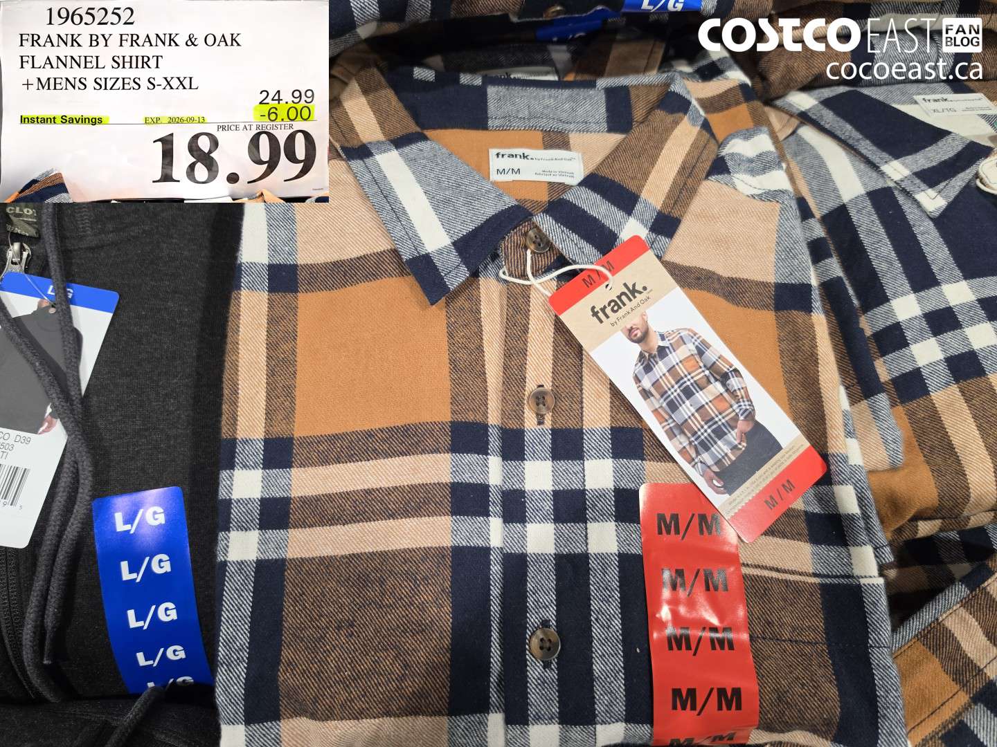1965252 FRANK BY FRANK & OAK FLANNEL SHIRT MENS SIZES S-XXL ($6.00 INSTANT SAVINGS EXPIRES ON 2026-09-13) $18.99