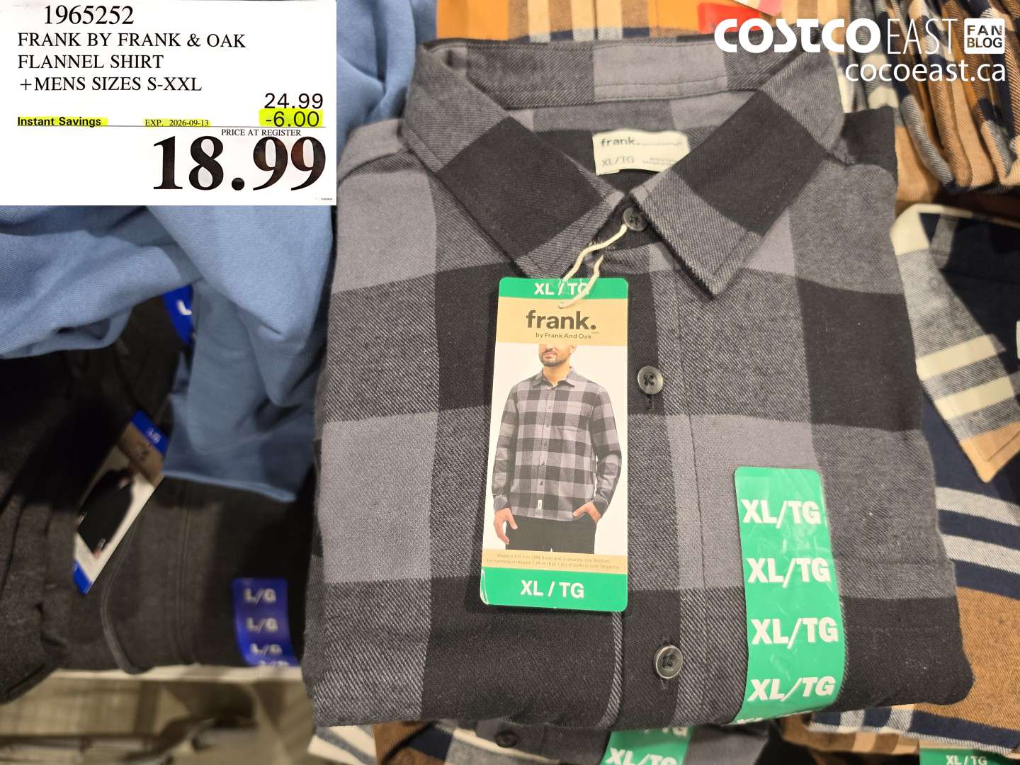 1965252 FRANK BY FRANK & OAK FLANNEL SHIRT MENS SIZES S-XXL ($6.00 INSTANT SAVINGS EXPIRES ON 2026-09-13) $18.99