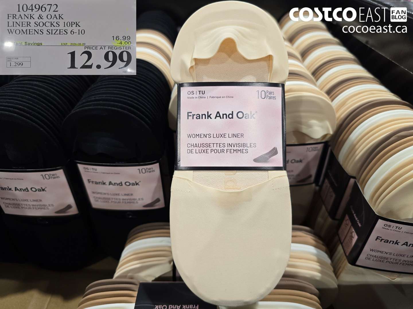 1049672 FRANK & OAK LINER SOCKS 10PK WOMENS SIZES 6-10 ($4.00 INSTANT SAVINGS EXPIRES ON 2026-08-09) $12.99
