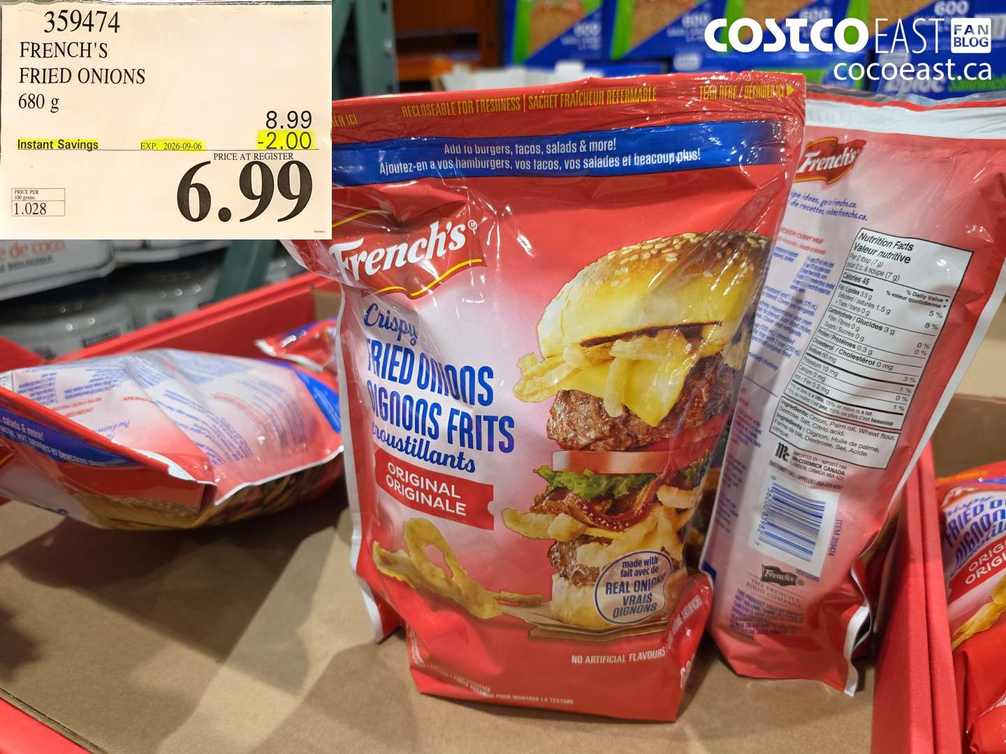 359474 FRENCH'S FRIED ONIONS 680 G ($2.00 INSTANT SAVINGS EXPIRES ON 2026-09-06) $6.99