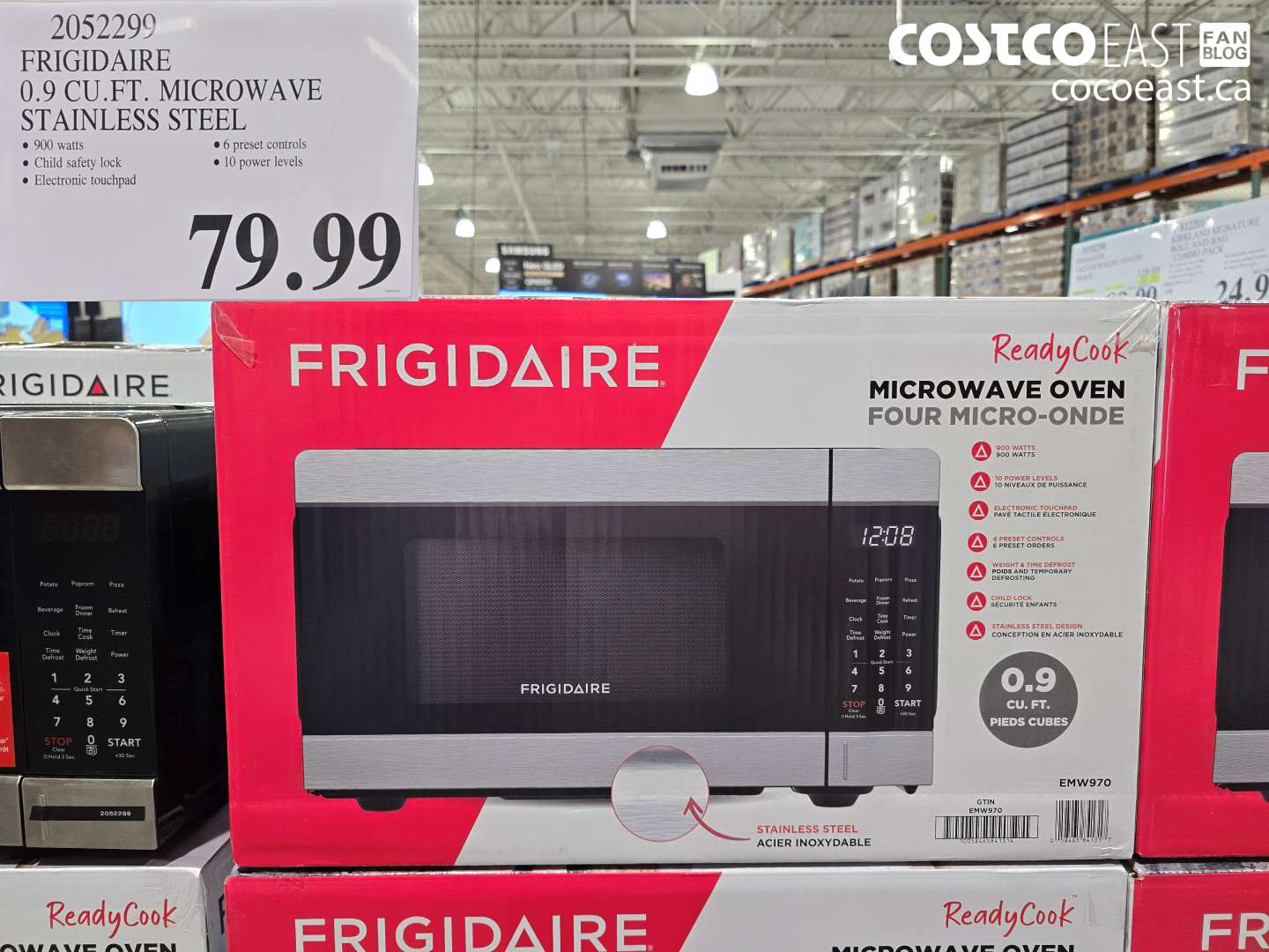 2052299 FRIGIDAIRE 0.9 CU.FT. MICROWAVE STAINLESS STEEL $79.99