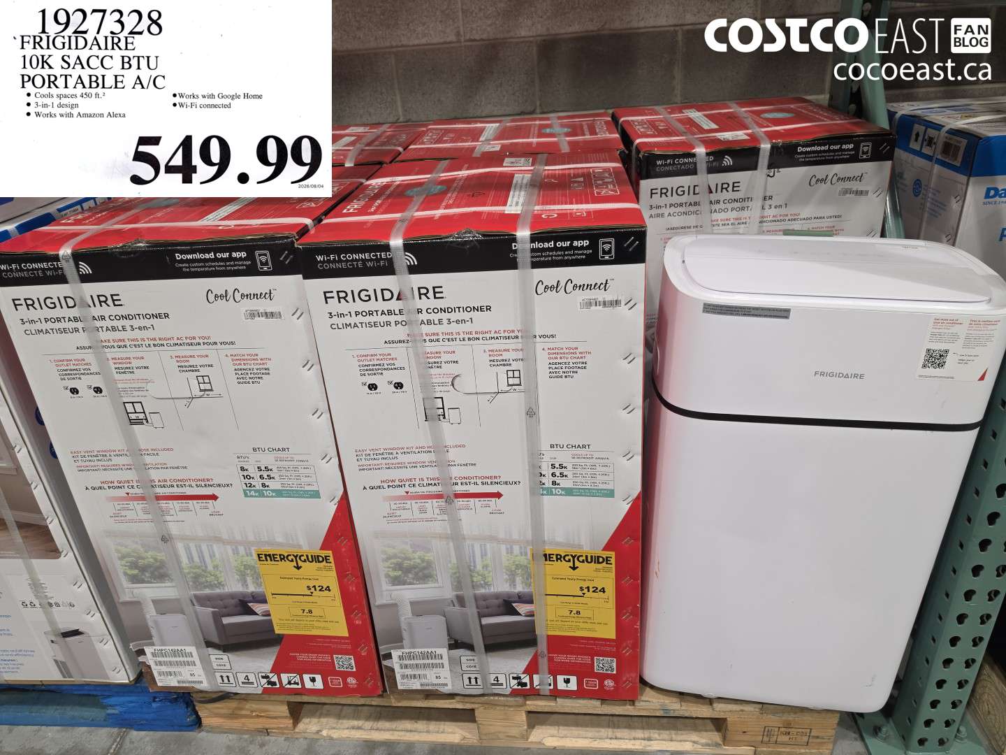 1927328 FRIGIDAIRE 10K SACC BTU PORTABLE A/C $549.99
