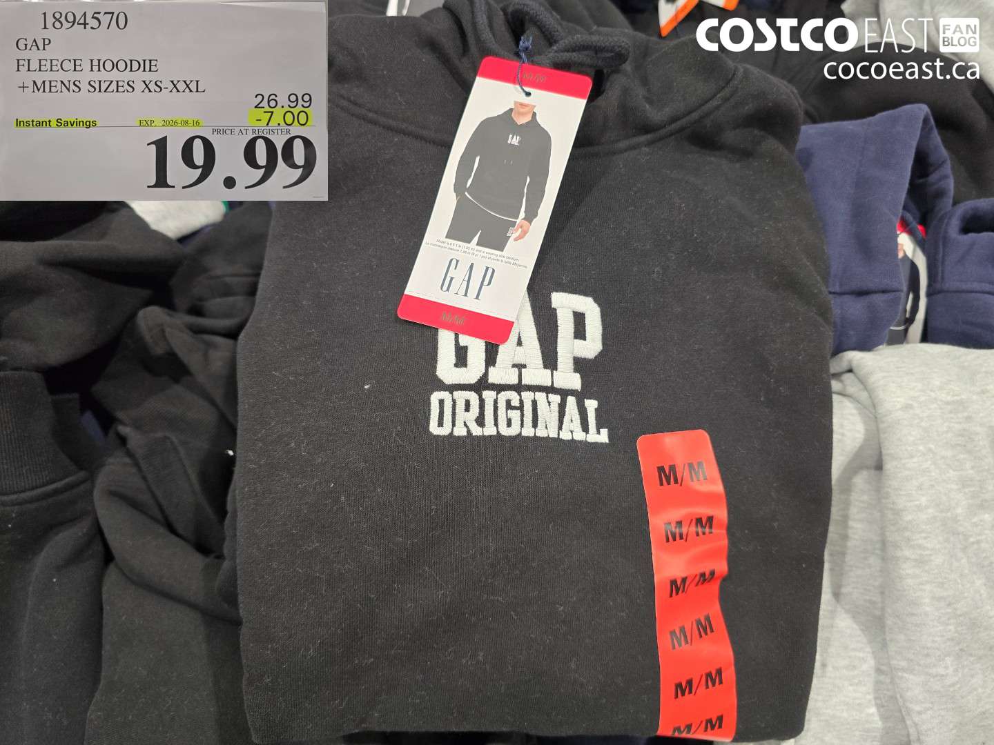 1894570 GAP FLEECE HOODIE MENS SIZES XS-XXL ($7.00 INSTANT SAVINGS EXPIRES ON 2026-08-16) $19.99