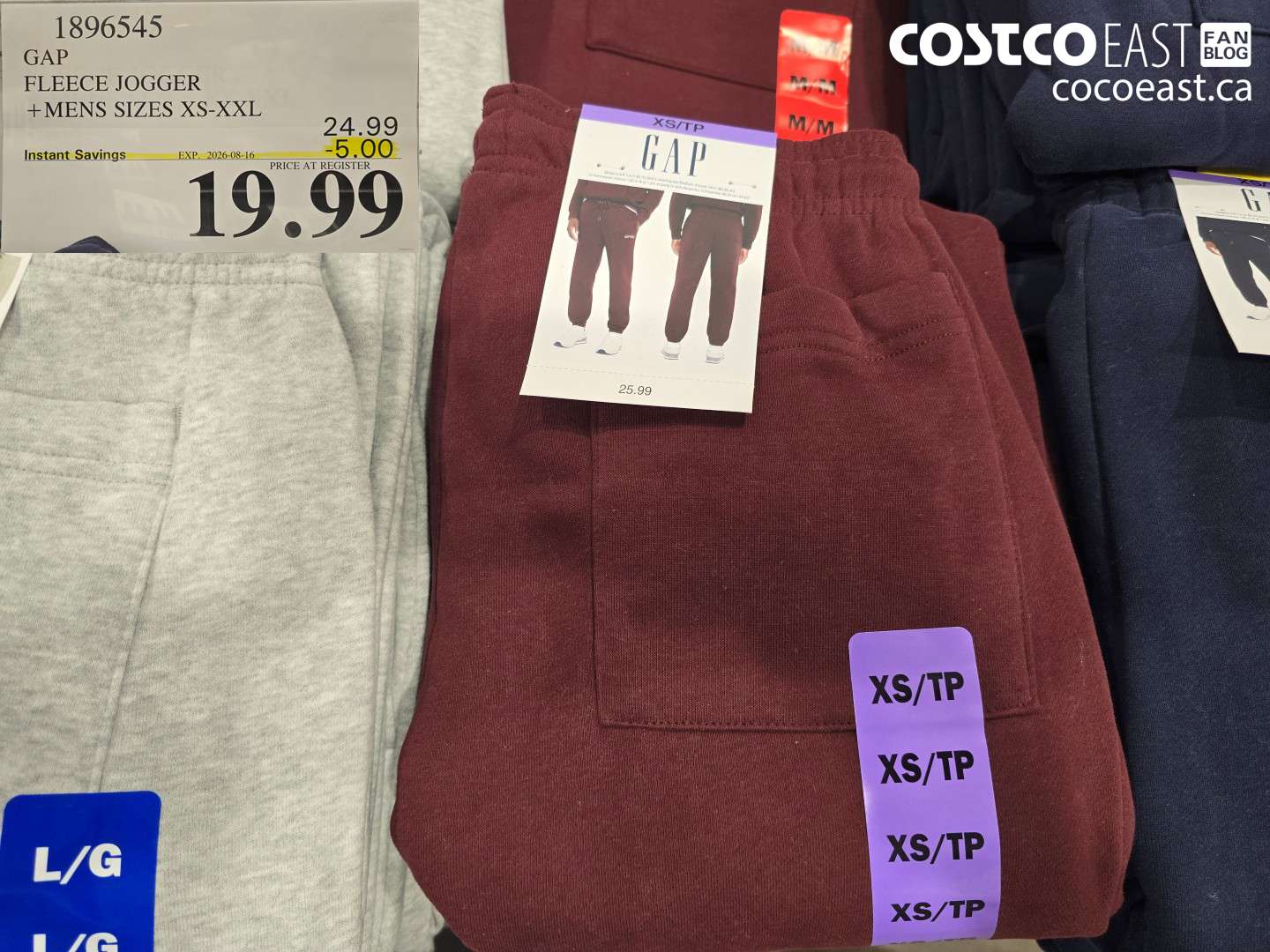 1896545 GAP FLEECE JOGGER MENS SIZES XS-XXL ($5.00 INSTANT SAVINGS EXPIRES ON 2026-08-16) $19.99