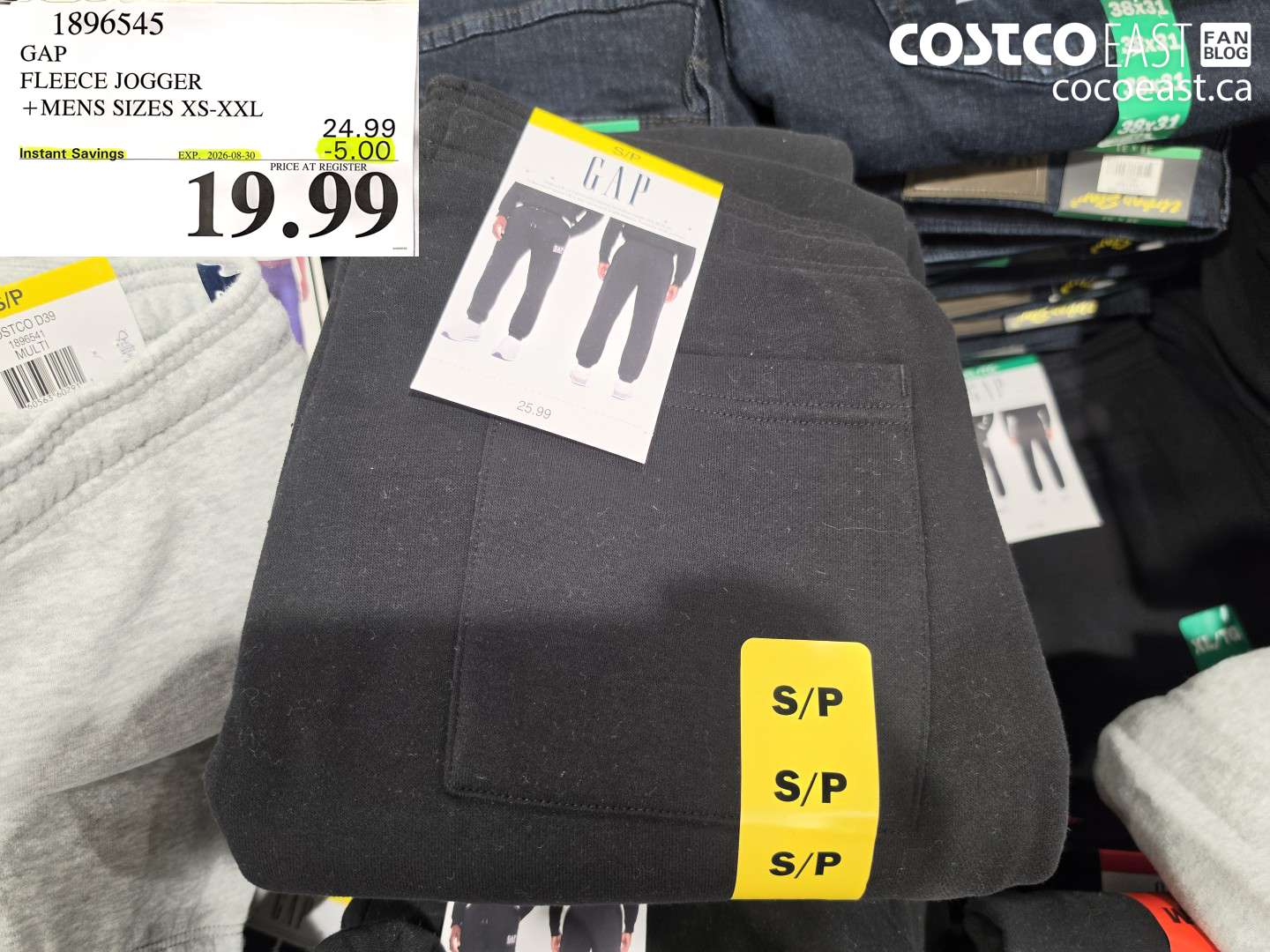 1896545 GAP FLEECE JOGGER MENS SIZES XS-XXL ($5.00 INSTANT SAVINGS EXPIRES ON 2026-08-30) $19.99