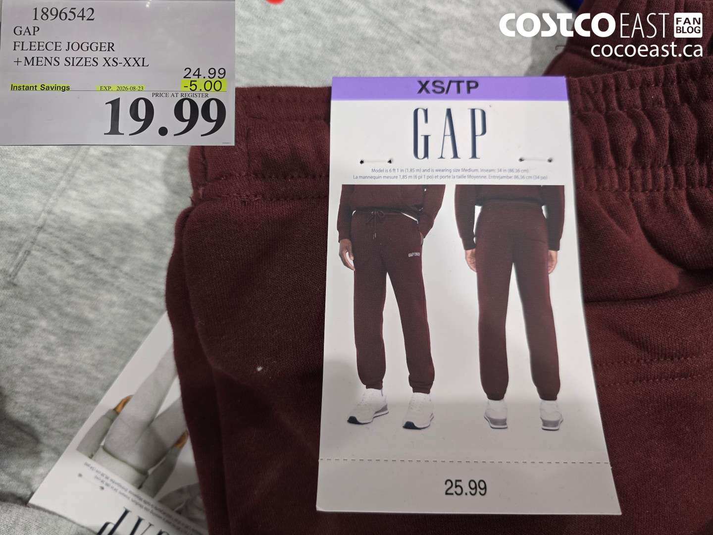 1896542 GAP FLEECE JOGGER + MENS SIZES XS-XXL ($5.00 INSTANT SAVINGS EXPIRES ON 2026-08-23) $19.99