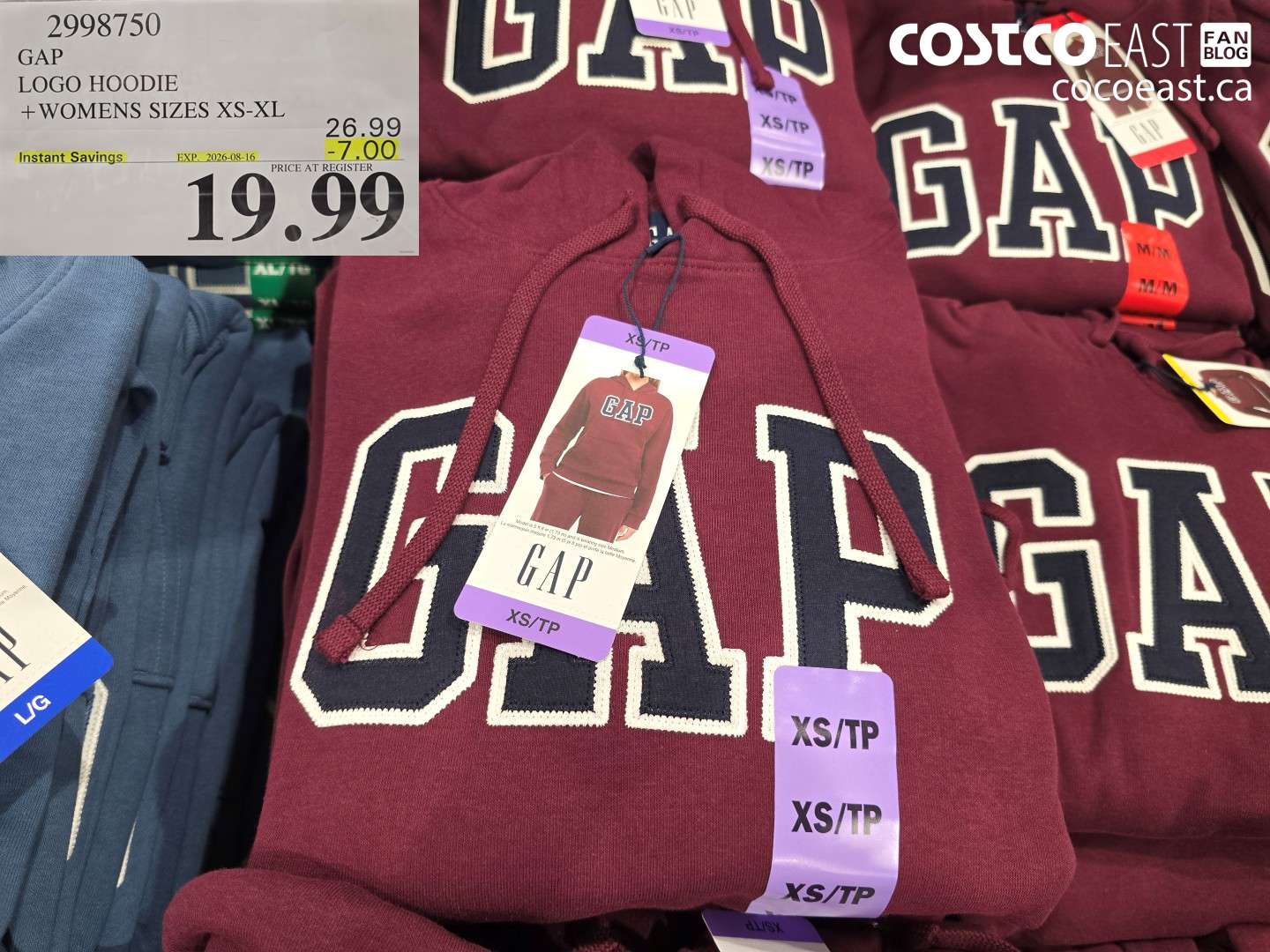 2998750 GAP LOGO HOODIE + WOMENS SIZES XS-XL ($7.00 INSTANT SAVINGS EXPIRES ON 2026-08-16) $19.99