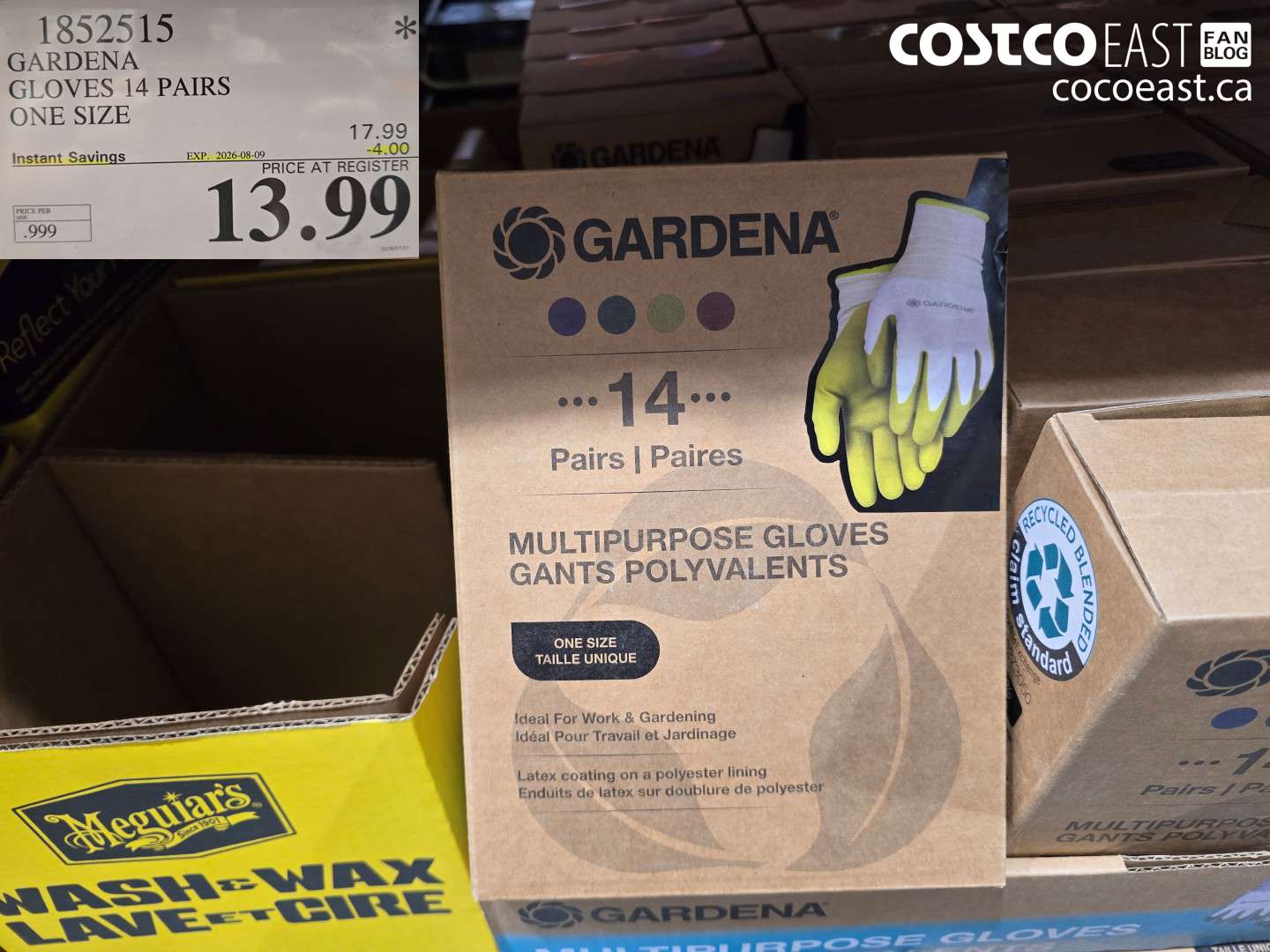 1852515 GARDENA GLOVES 14 PAIRS ONE SIZE ($4.00 INSTANT SAVINGS EXPIRES ON 2026-08-09) $13.99