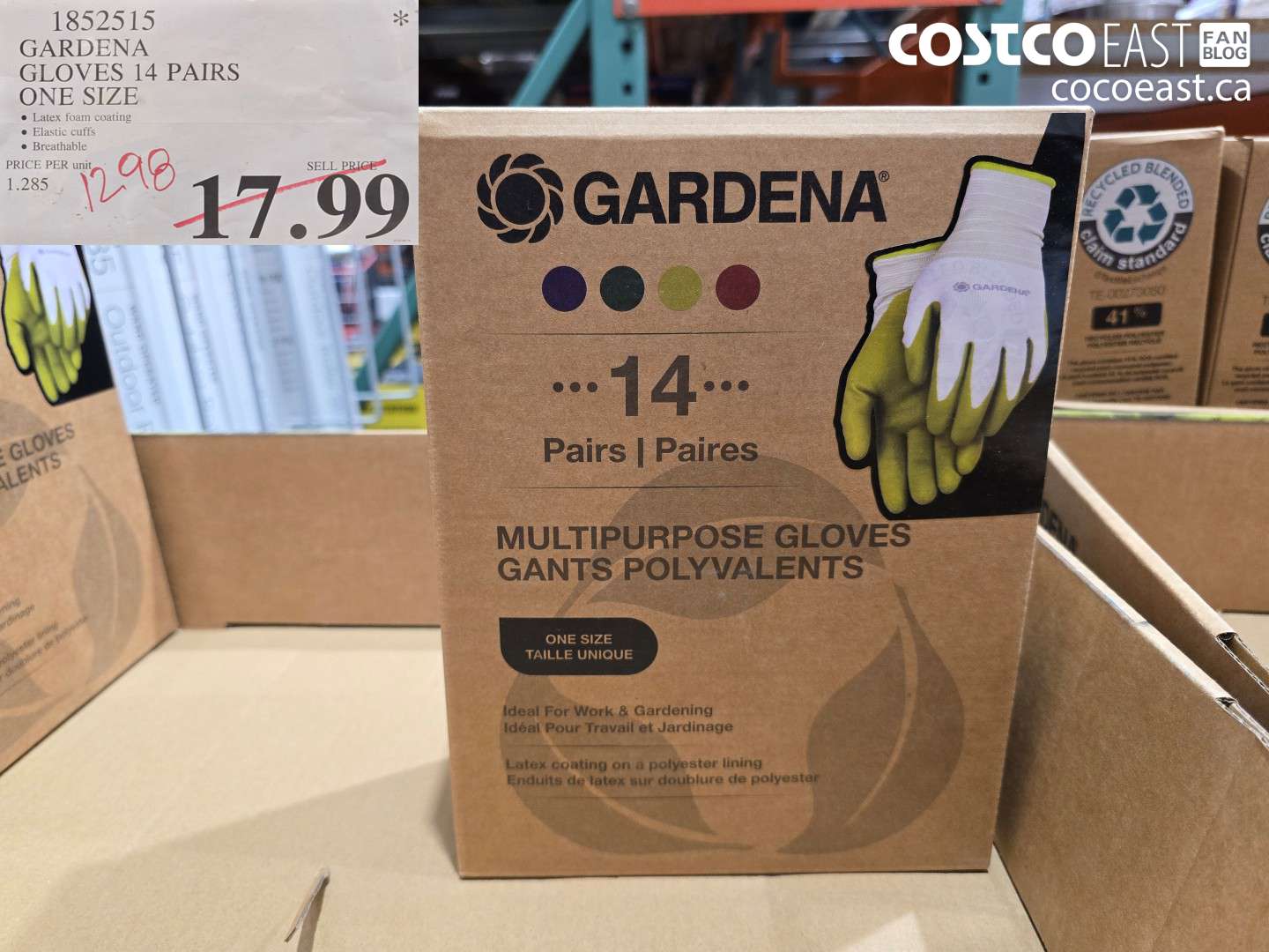 1852515 GARDENA GLOVES 14 PAIRS ONE SIZE $12.98