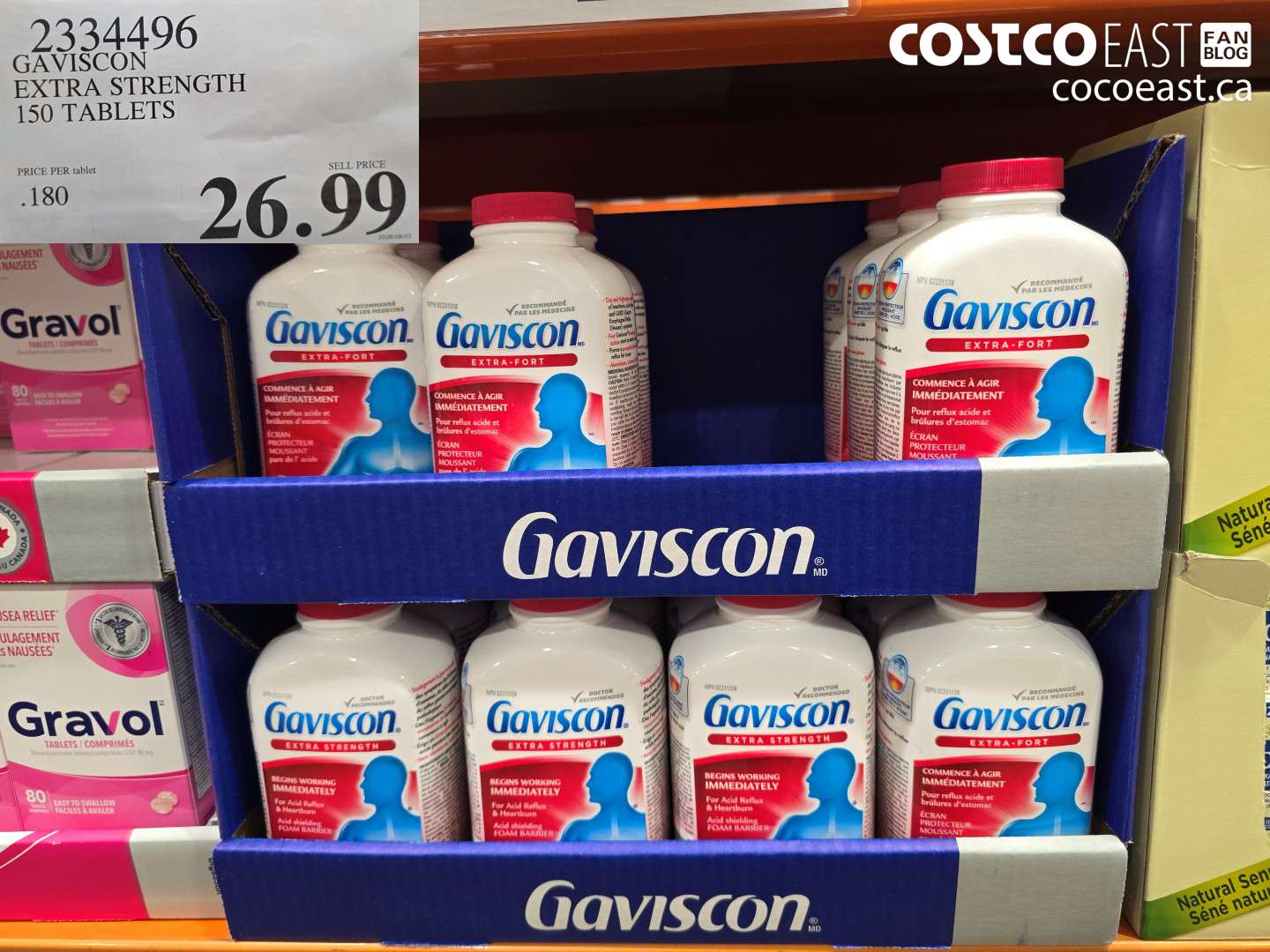 2334496 GAVISCON EXTRA STRENGTH 150 TABLETS $26.99