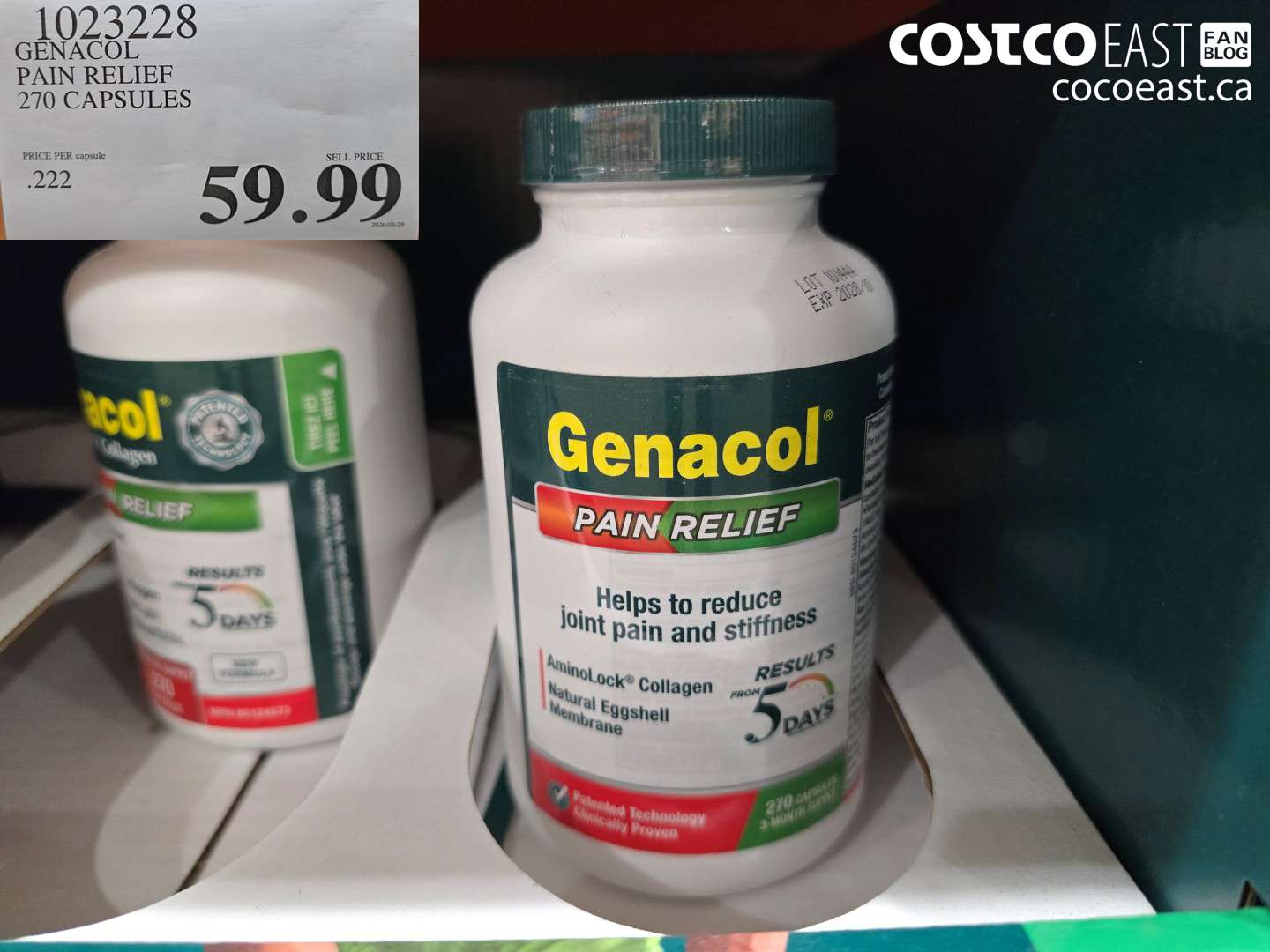 1023228 GENACOL PAIN RELIEF 270 CAPSULES $59.99