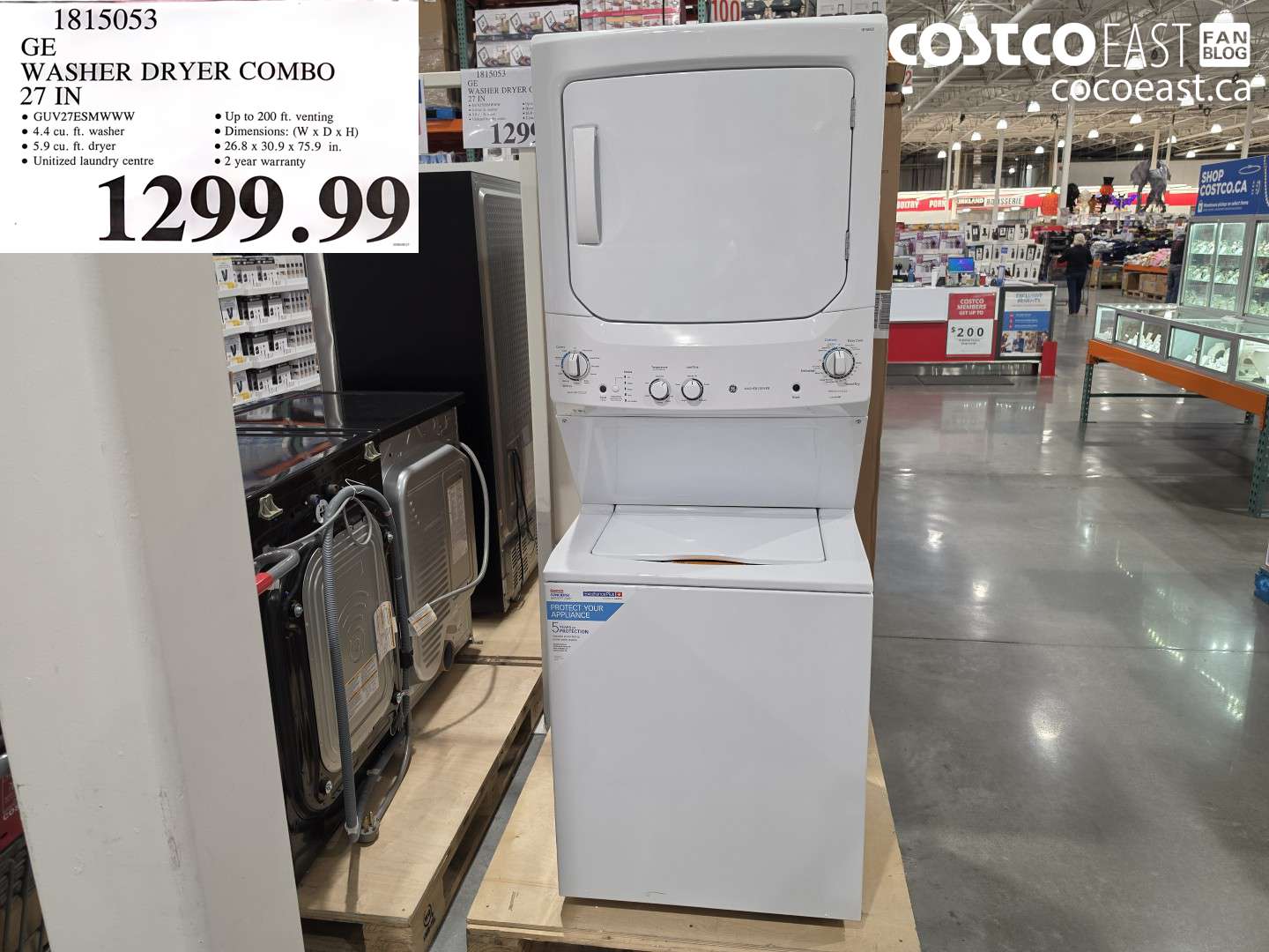 1815053 GE WASHER DRYER COMBO 27 IN $1299.99