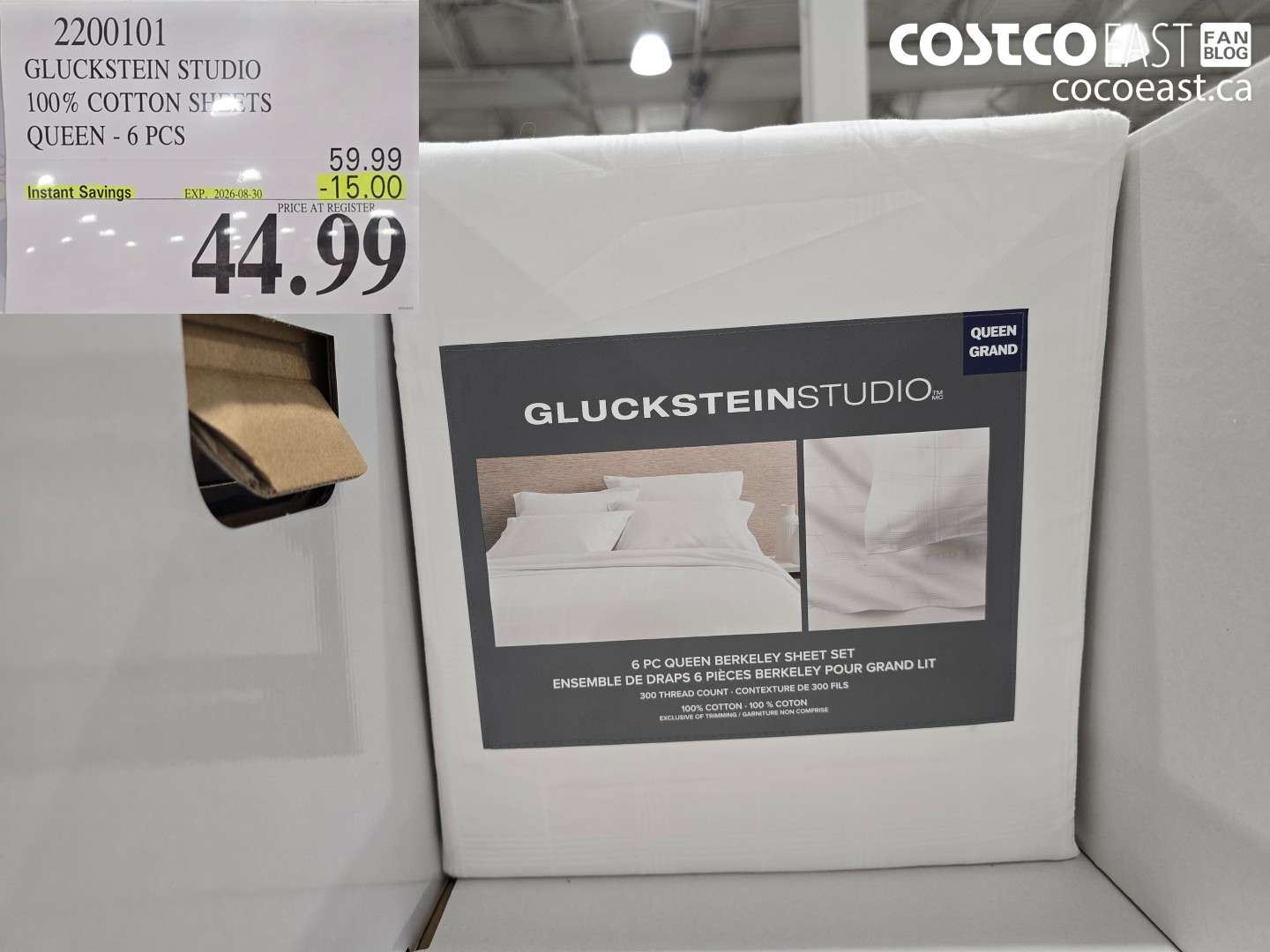 2200101 GLUCKSTEIN STUDIO 100% COTTON SHEETS QUEEN - 6 PCS ($15.00 INSTANT SAVINGS EXPIRES ON 2026-08-30) $44.99