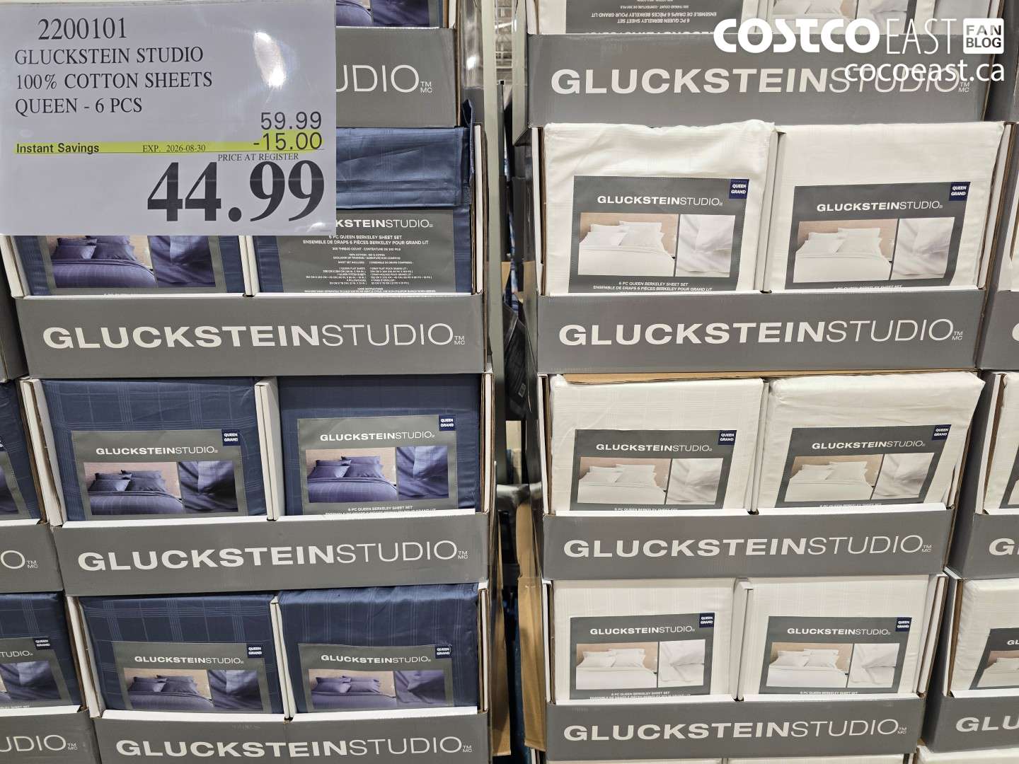 2200101 GLUCKSTEIN STUDIO 100% COTTON SHEETS QUEEN - 6 PCS ($15.00 INSTANT SAVINGS EXPIRES ON 2026-08-30) $44.99